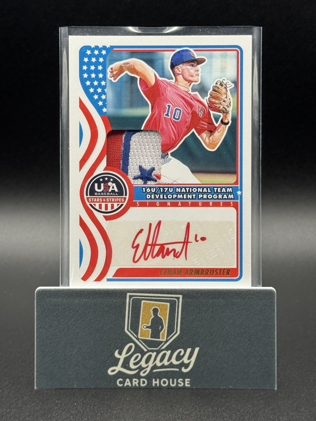 2025 Panini Stars & Stripes USA Baseball Ethan Armbruster Nat. Team Sig. #/25