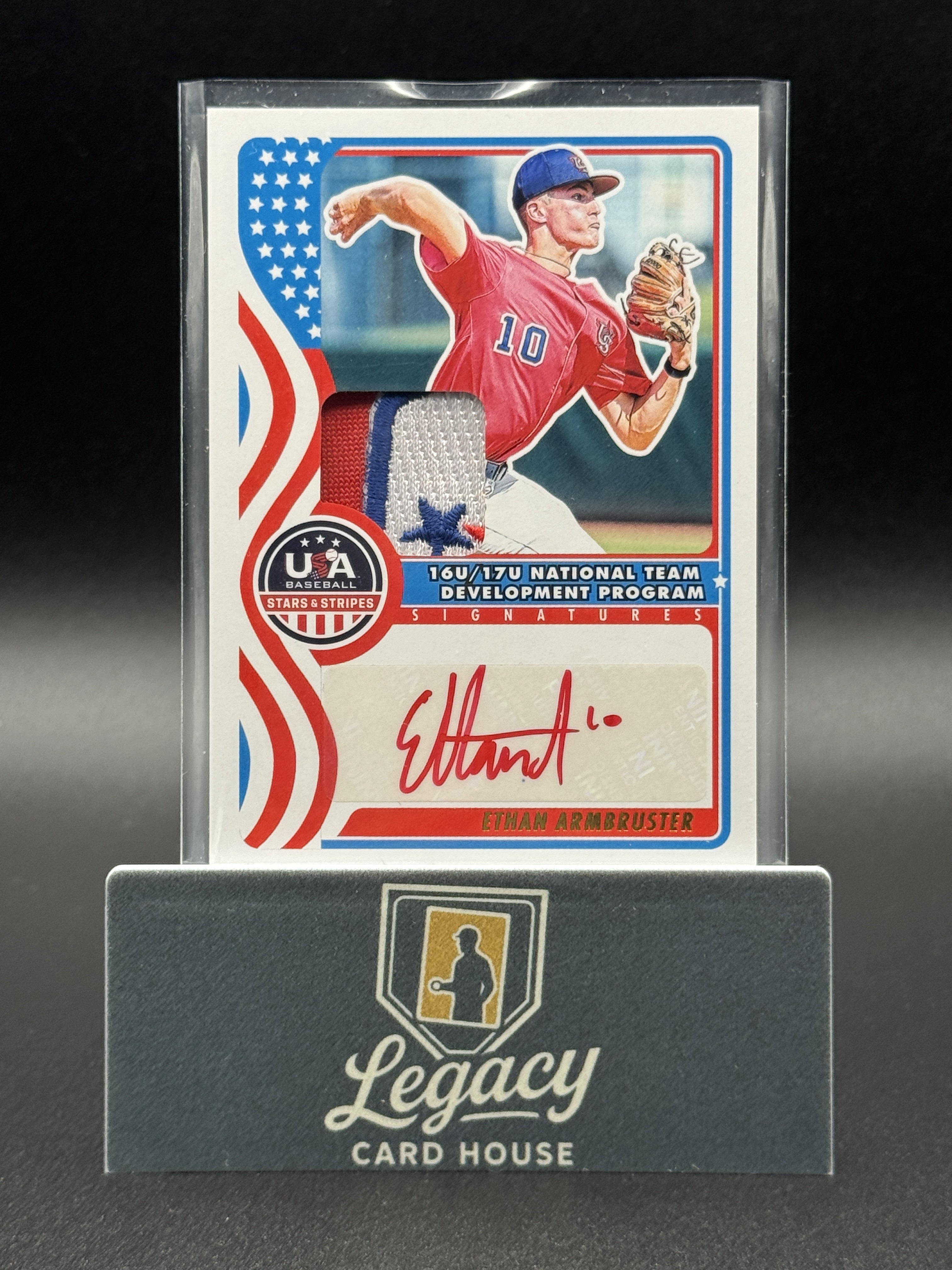 2025 Panini Stars & Stripes USA Baseball Ethan Armbruster Nat. Team Sig. #/25