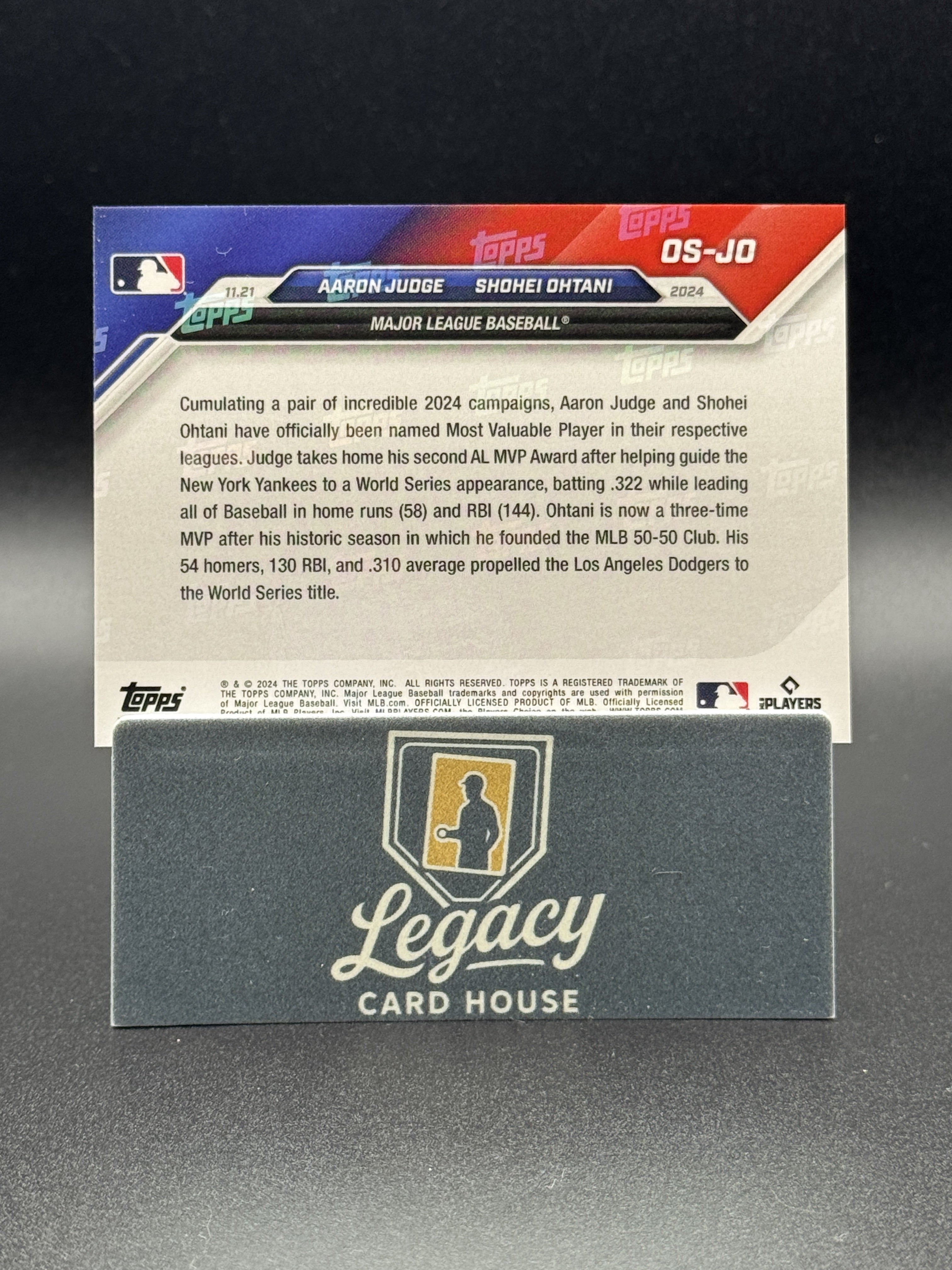 2024-25 Topps Now Off-Season #OS-JO Aaron Judge / Shohei Ohtani PR63511