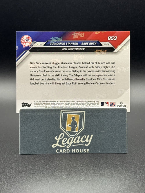2024 Topps Now #853 Giancarlo Stanton / Babe Ruth ALCS, PR3780