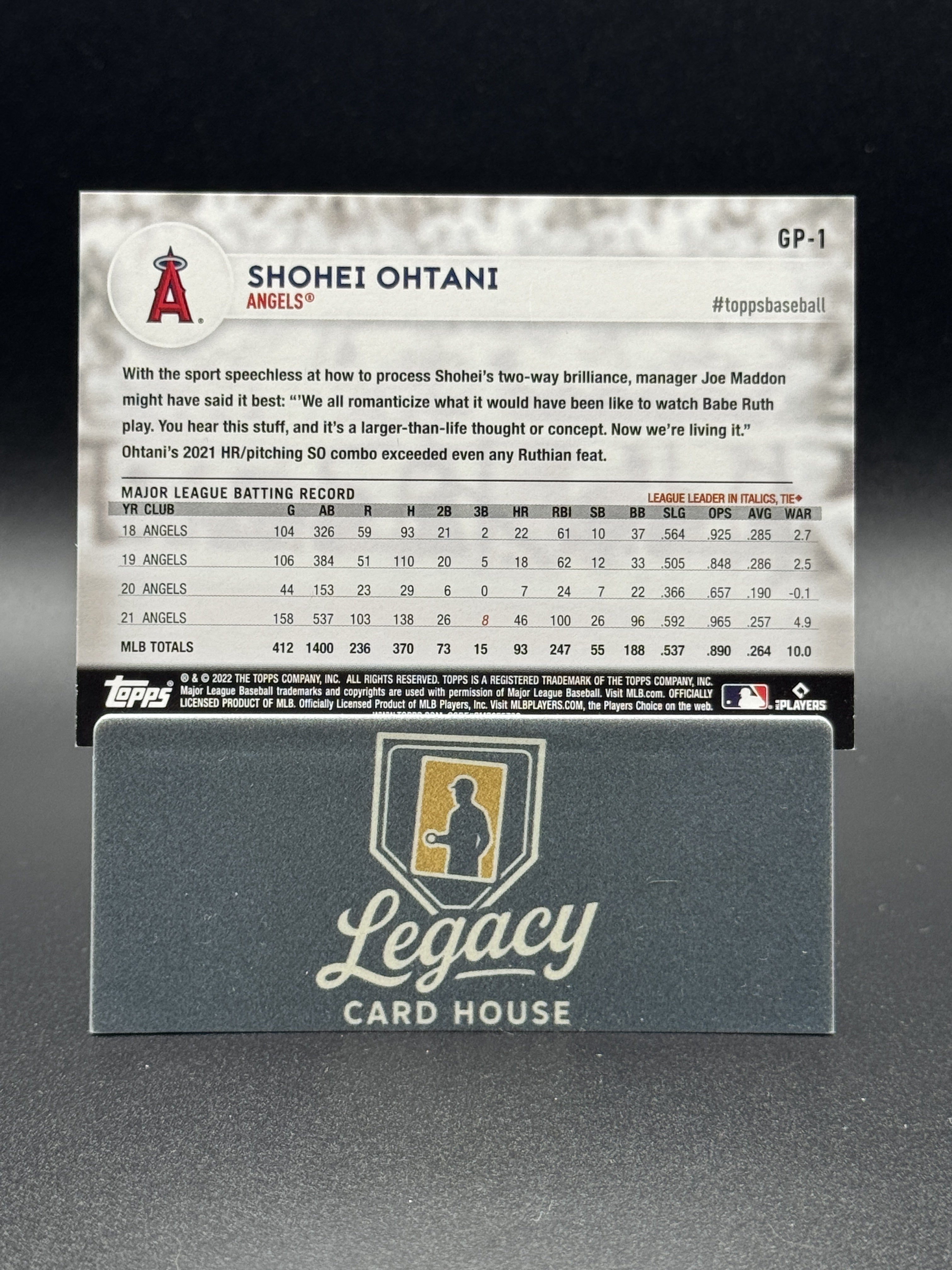 2022 Topps International Trading Card Day #GP-1 Shohei Ohtani Gift with Purchase