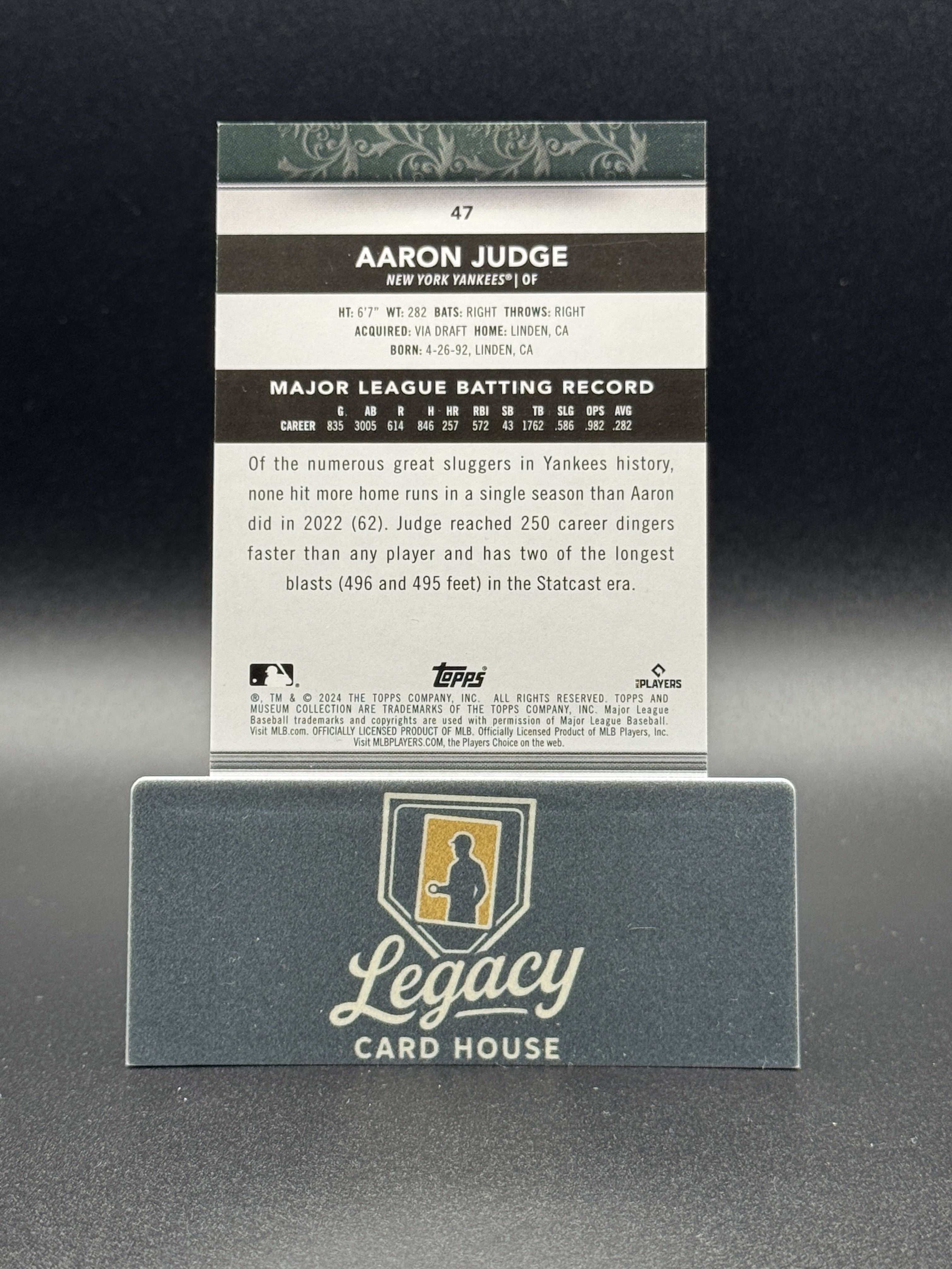 2024 Topps Museum Collection #47 Aaron Judge