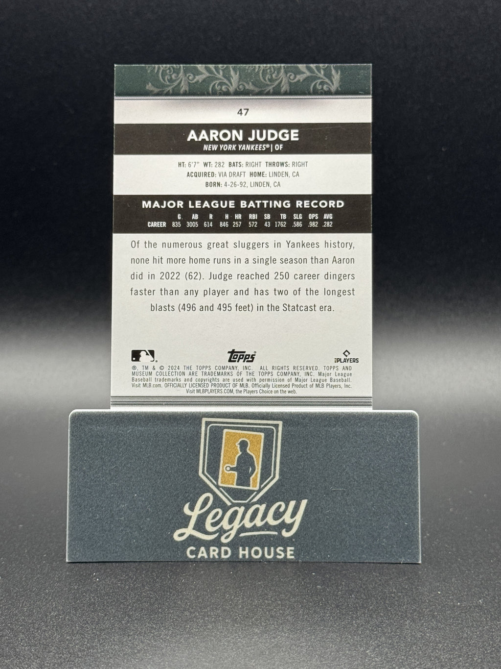 2024 Topps Museum Collection #47 Aaron Judge