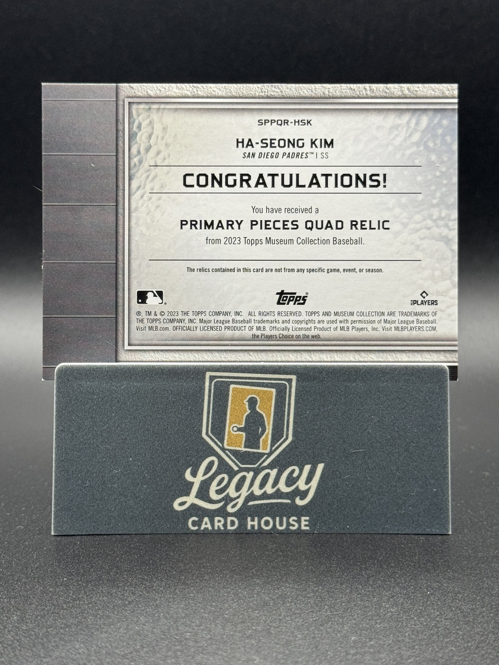 2023 Topps Museum Collection Ha-Seong Kim Primary Pieces Quad Relics #/99