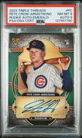 2024 Topps Triple Threads #PC Pete Crow-Armstrong Rookie Auto-Emerald PSA 8 #/50