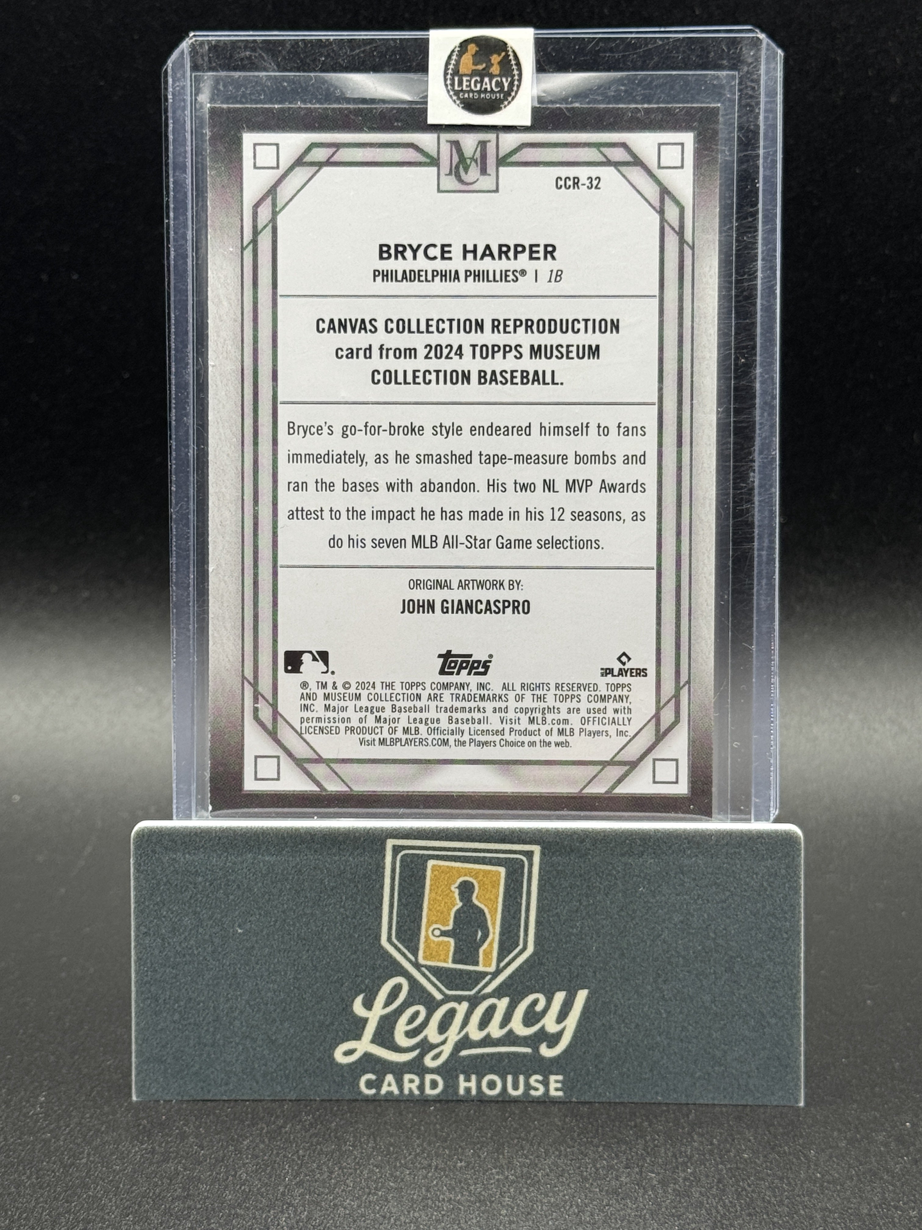 2024 Topps Museum Collection #CCR-32 Bryce Harper Canvas Collection Reprints