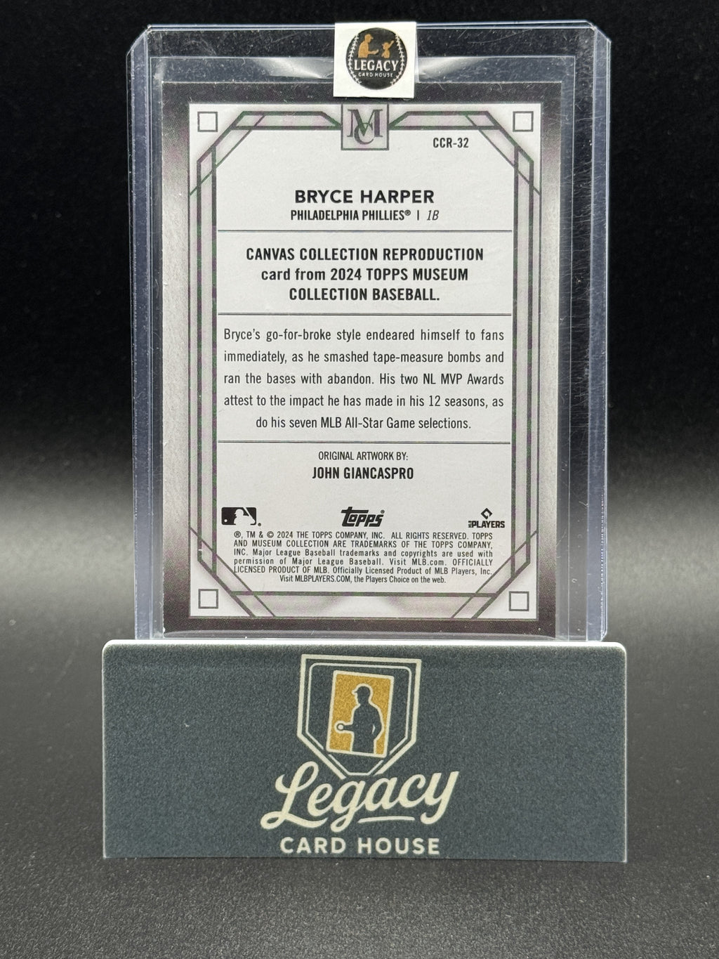 2024 Topps Museum Collection #CCR-32 Bryce Harper Canvas Collection Reprints