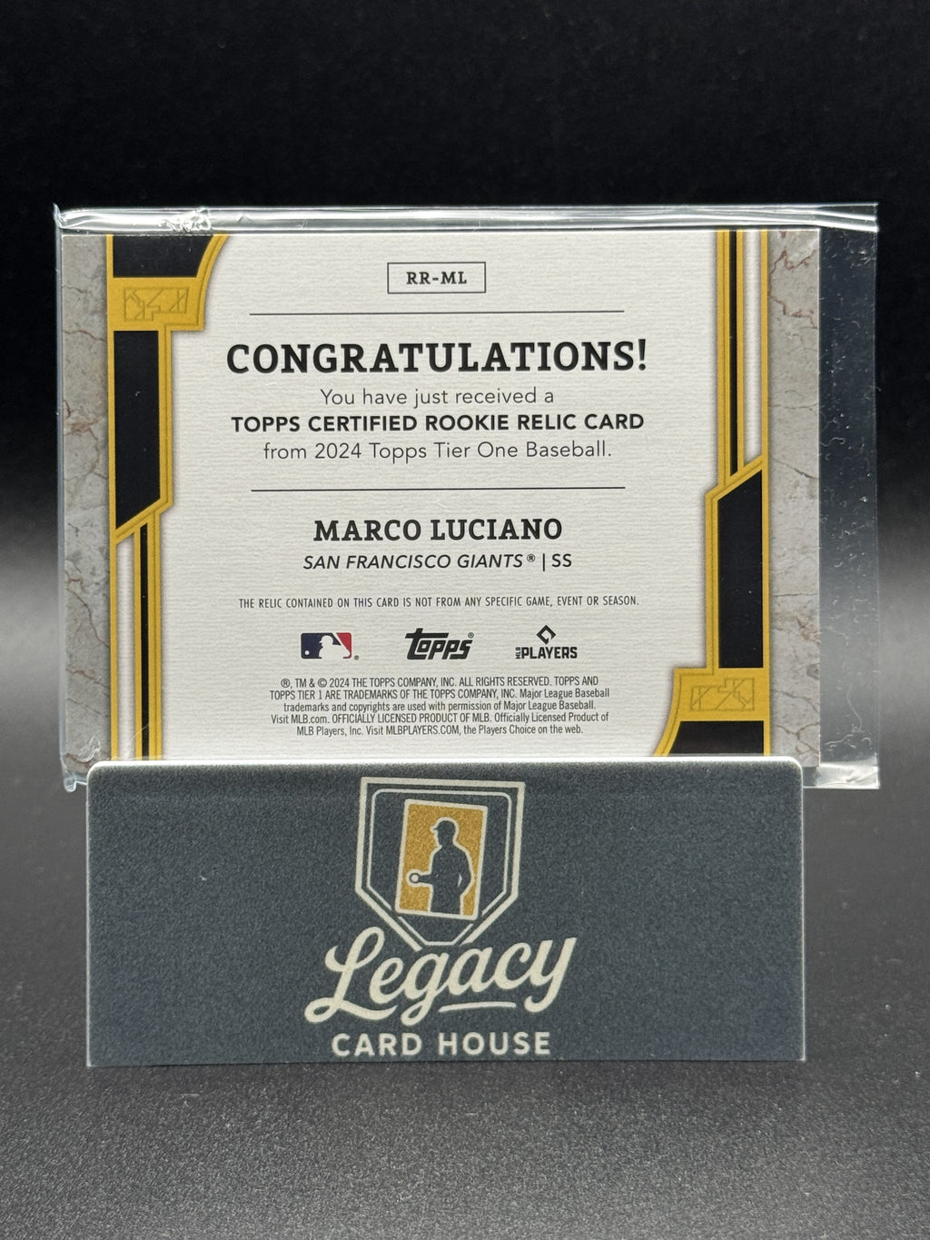2024 Topps Tier One #RR-ML Marco Luciano Rookie Relics #/199