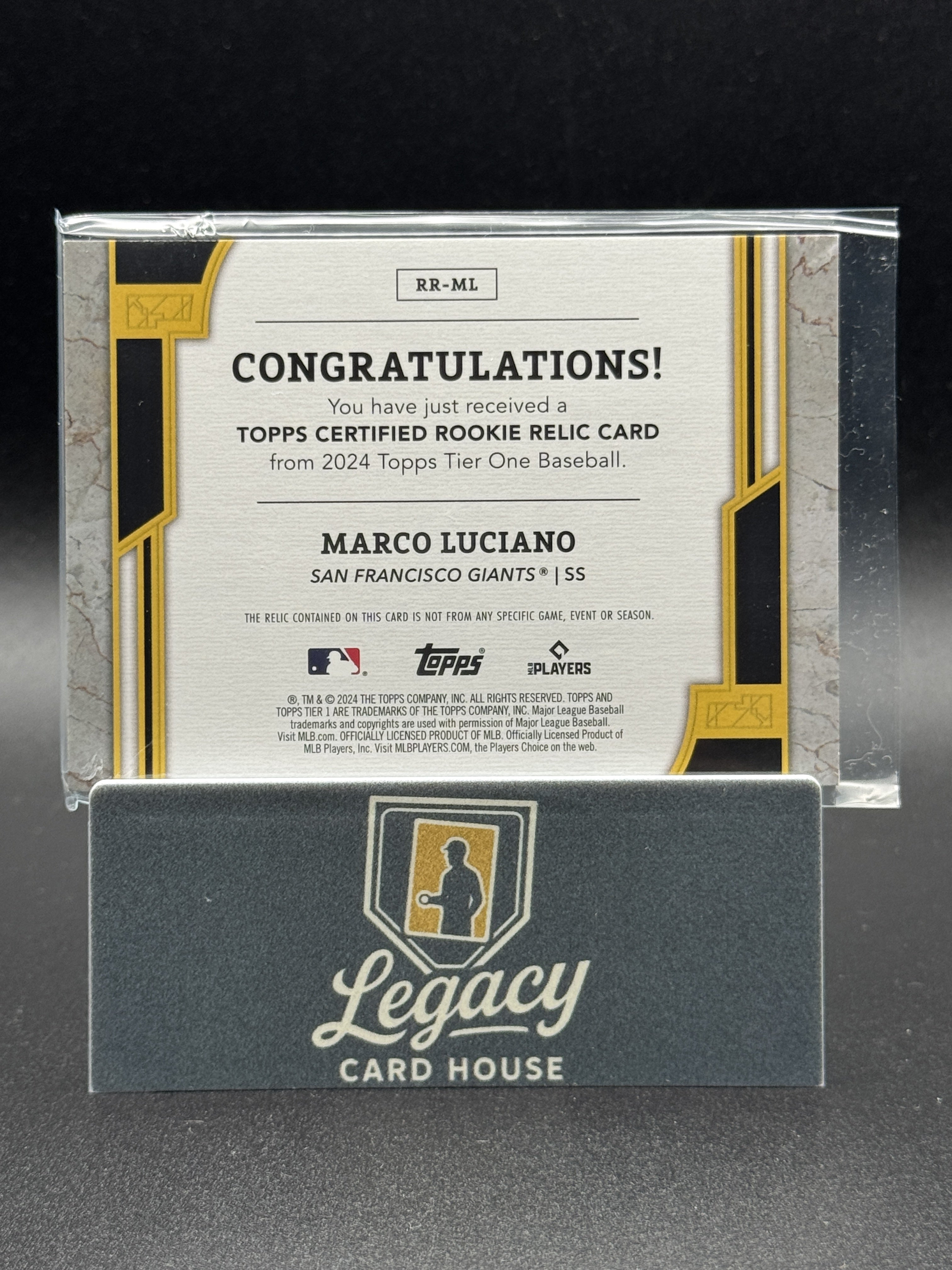 2024 Topps Tier One #RR-ML Marco Luciano Rookie Relics #/199
