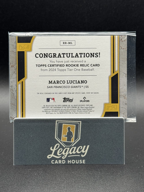2024 Topps Tier One #RR-ML Marco Luciano Rookie Relics #/199