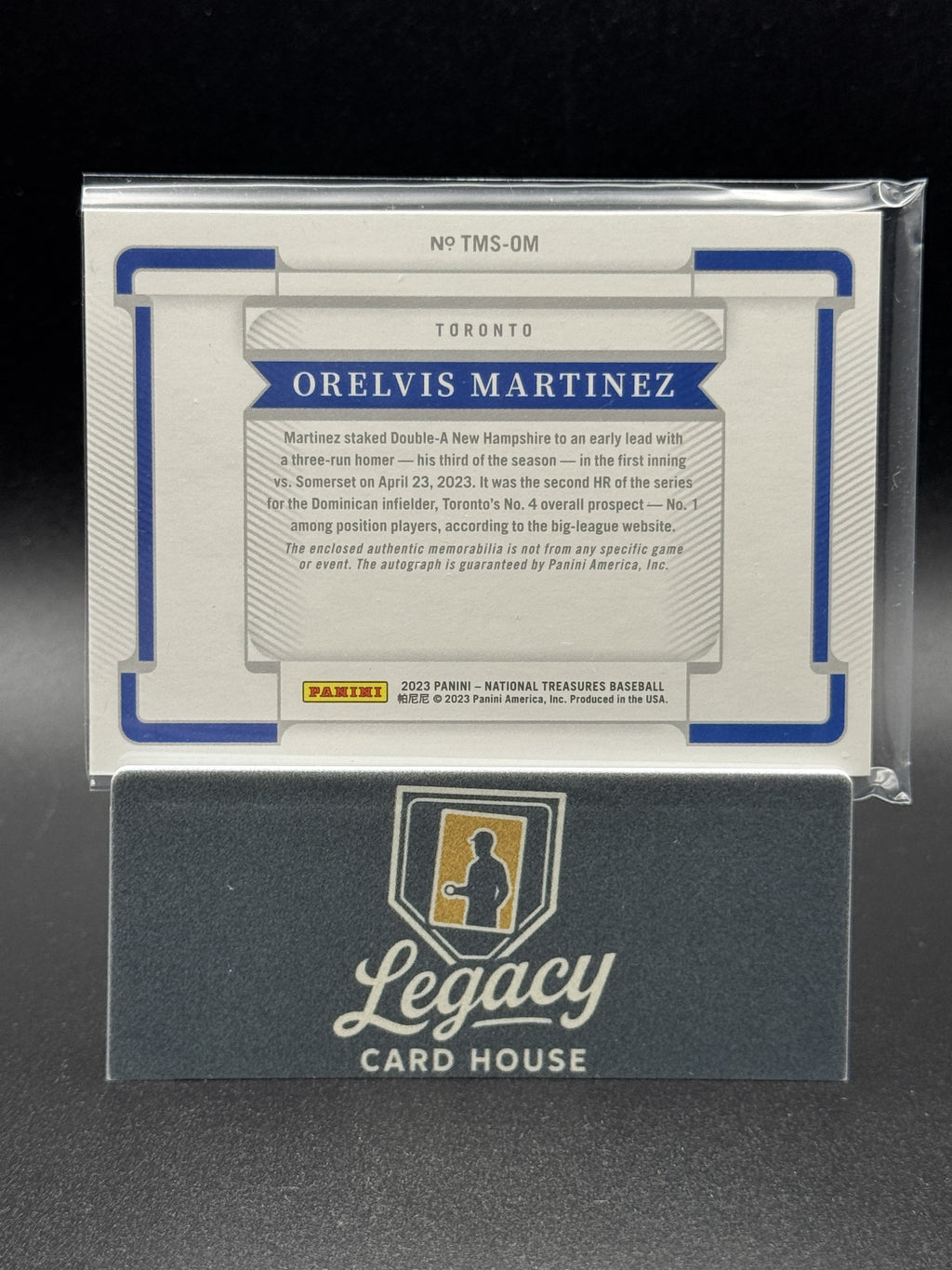 2023 Panini National TreasuresOrelvis Martinez Treasured Mat. Sig Holo Gold #/25