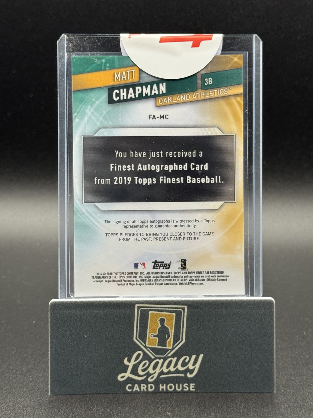 2019 Finest #FA-MC Matt Chapman Finest Autographs Green #/99