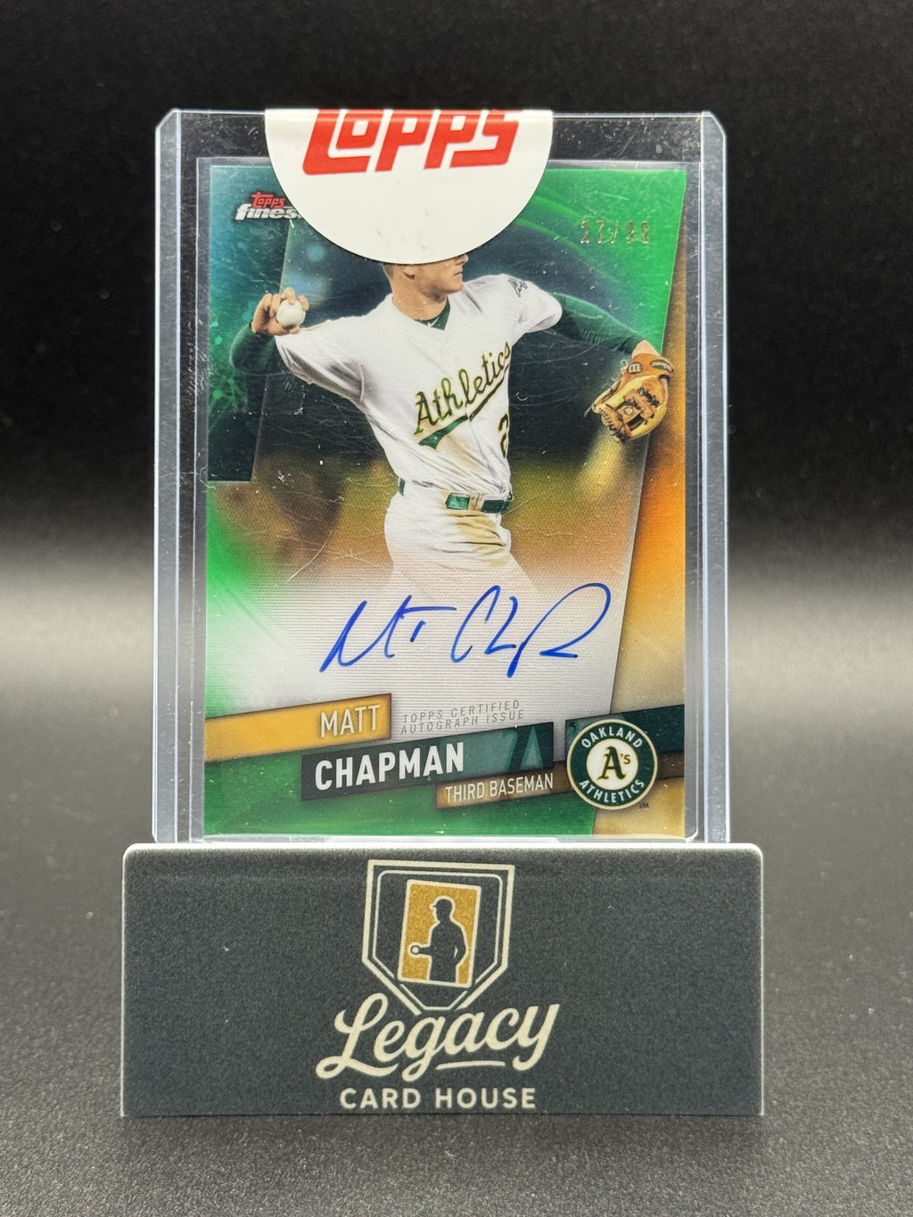 2019 Finest #FA-MC Matt Chapman Finest Autographs Green #/99