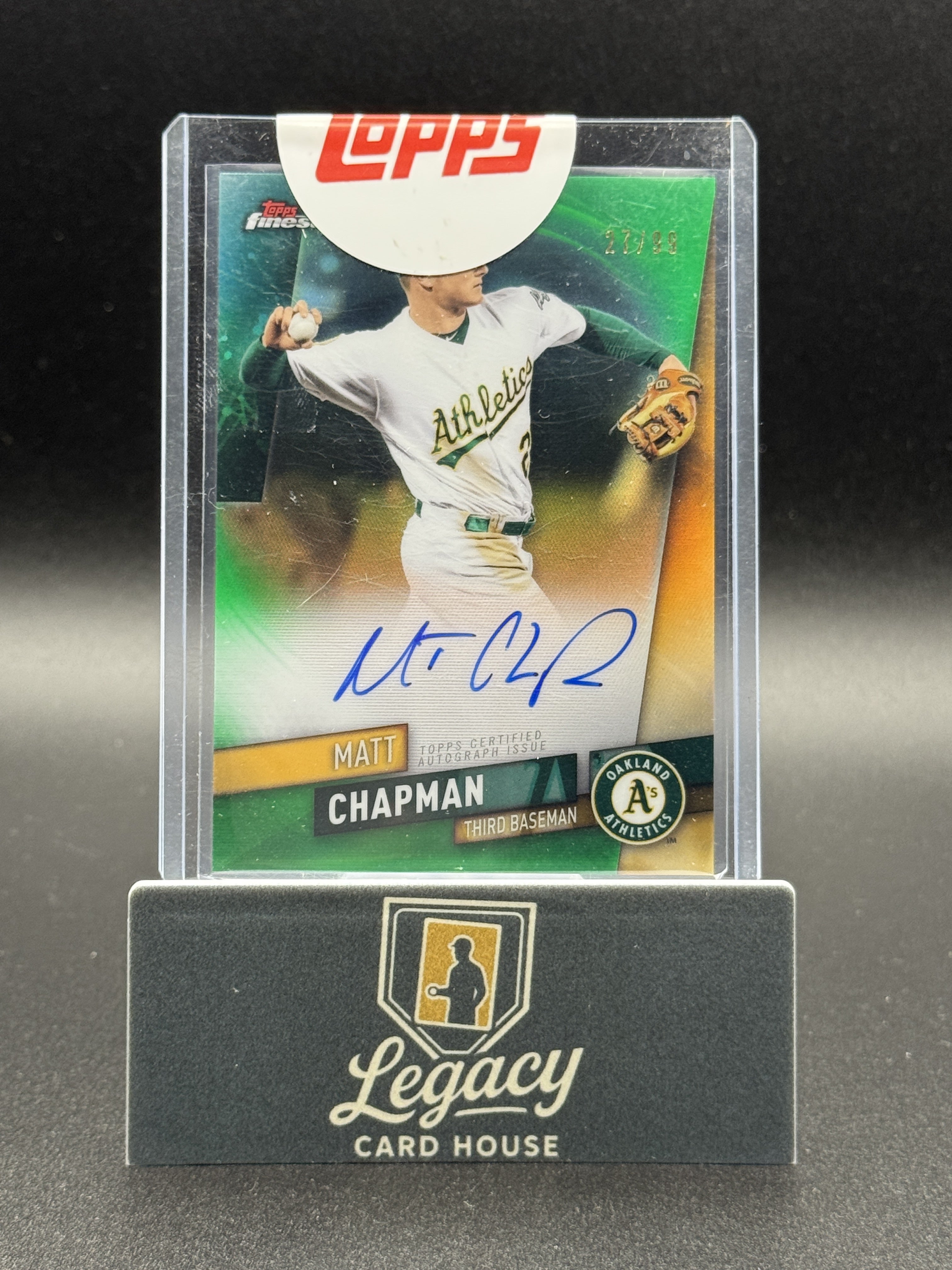 2019 Finest #FA-MC Matt Chapman Finest Autographs Green #/99