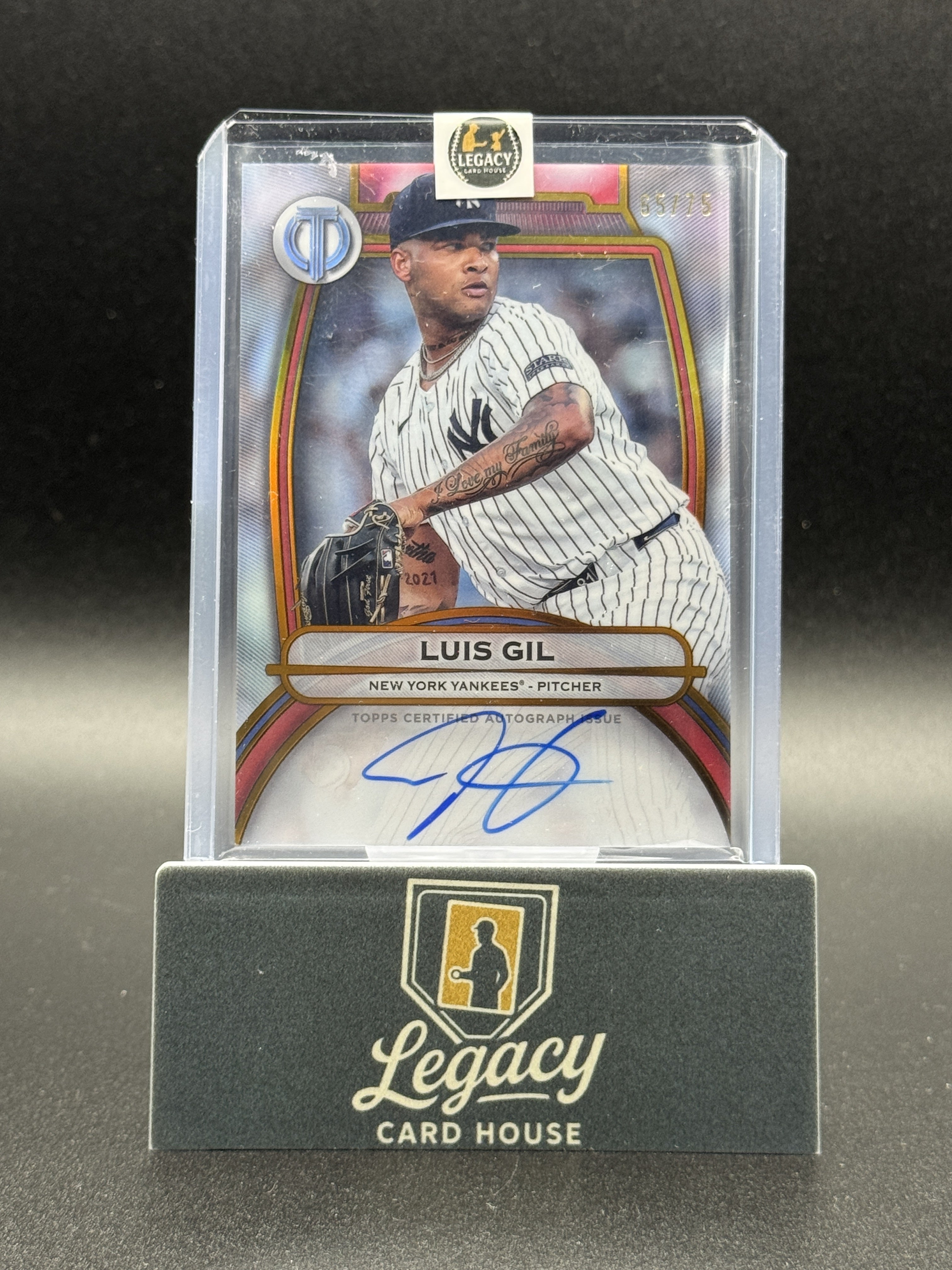 2025 Topps Tribute #TA-GIL Luis Gil Tribute Autographs Gold #/75