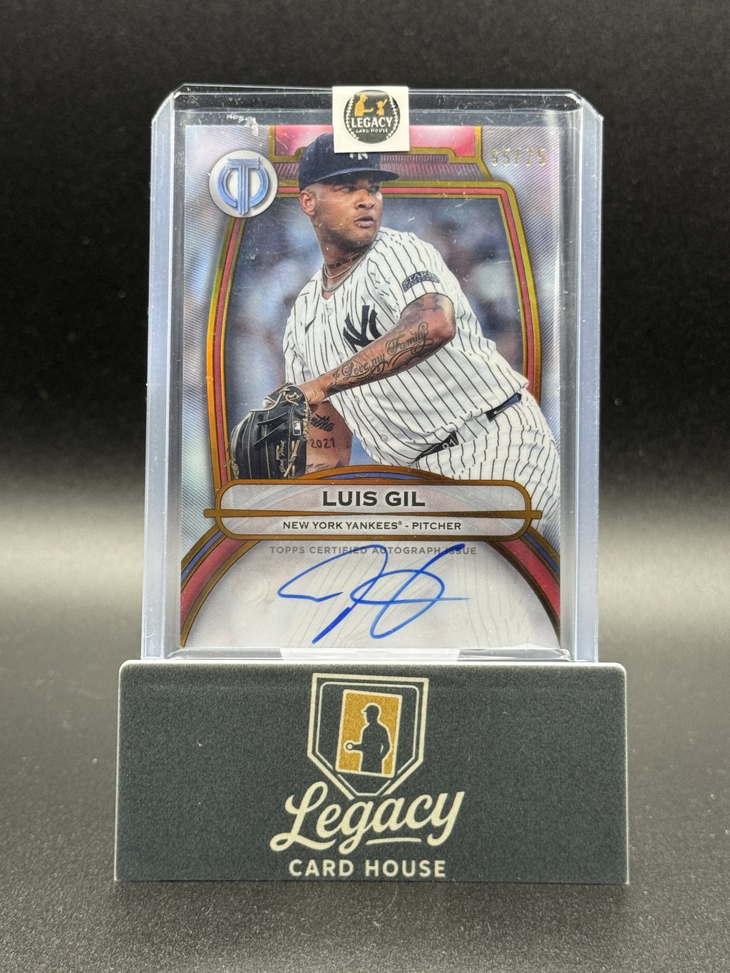 2025 Topps Tribute #TA-GIL Luis Gil Tribute Autographs Gold #/75