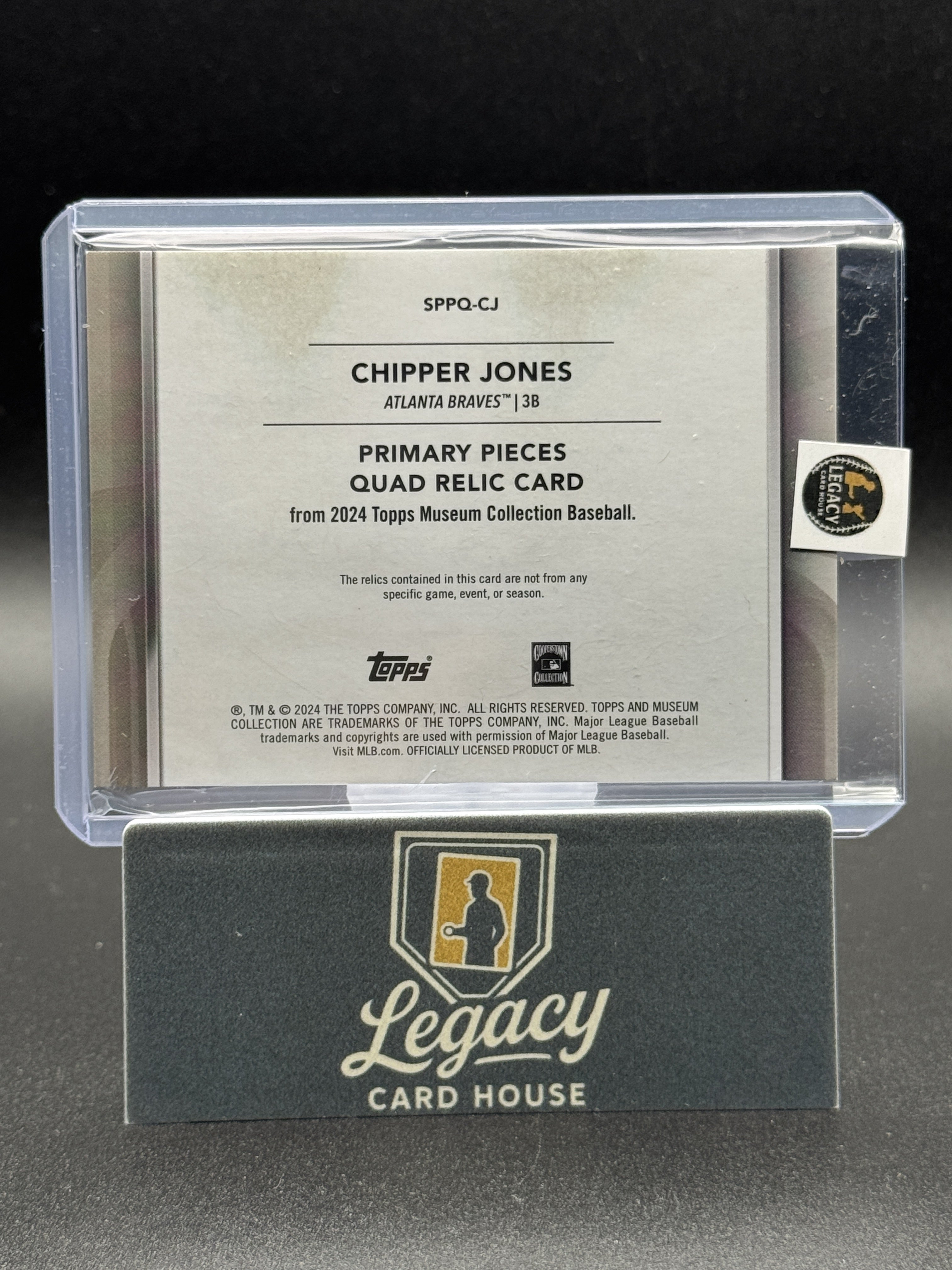 2024 Topps Museum Collection Chipper Jones Prim. Pieces Quad Relics Copper #/49