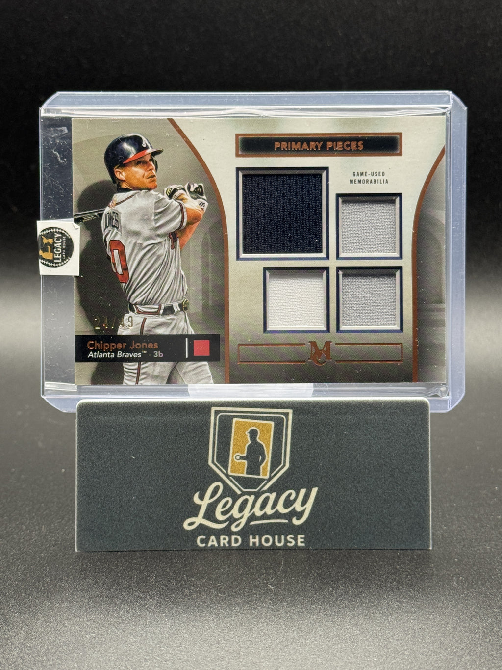 2024 Topps Museum Collection Chipper Jones Prim. Pieces Quad Relics Copper #/49