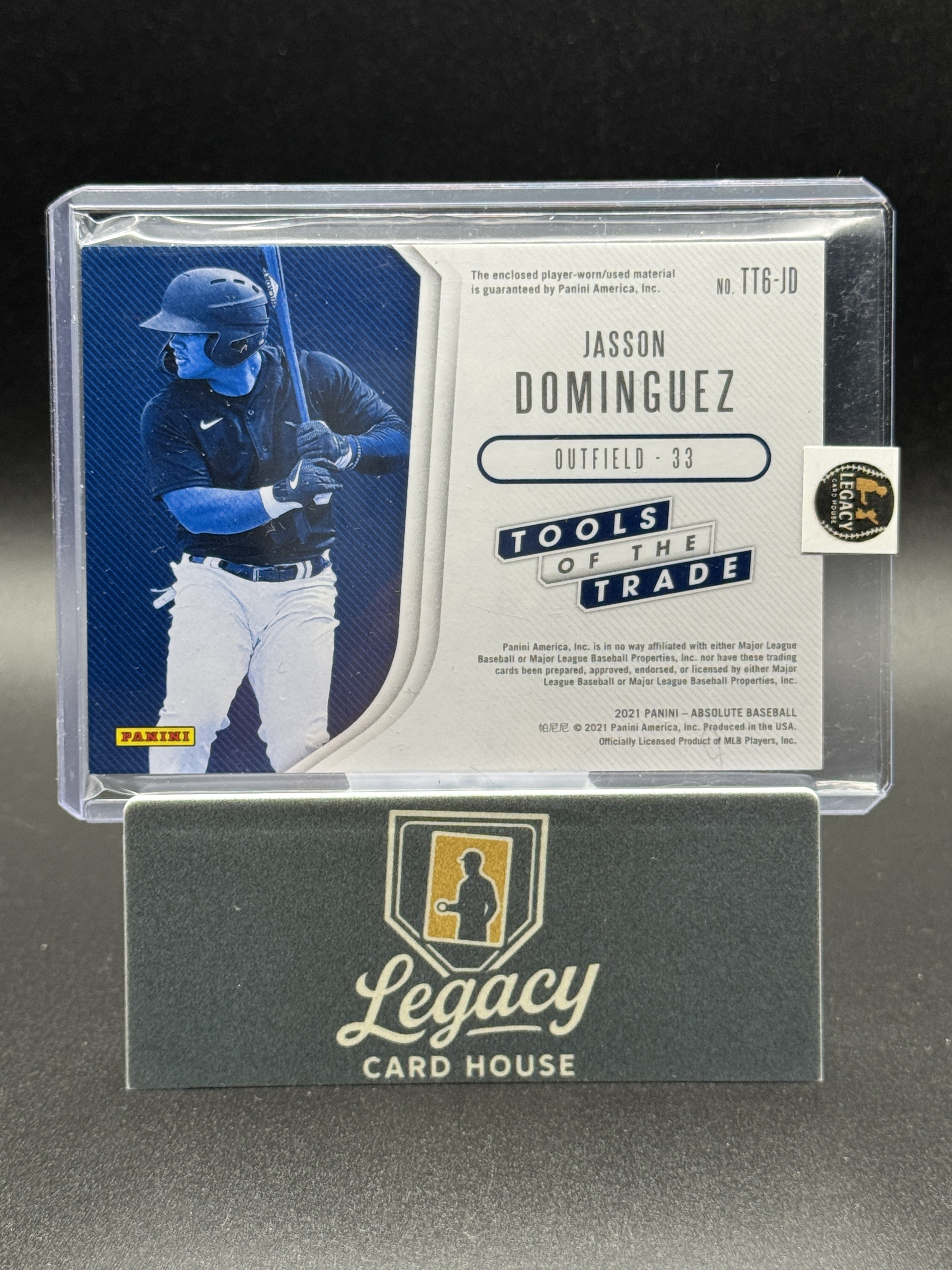2021 Panini Absolute #TT6-JD Jasson Dominguez Tools of the Trade 6 Swatch