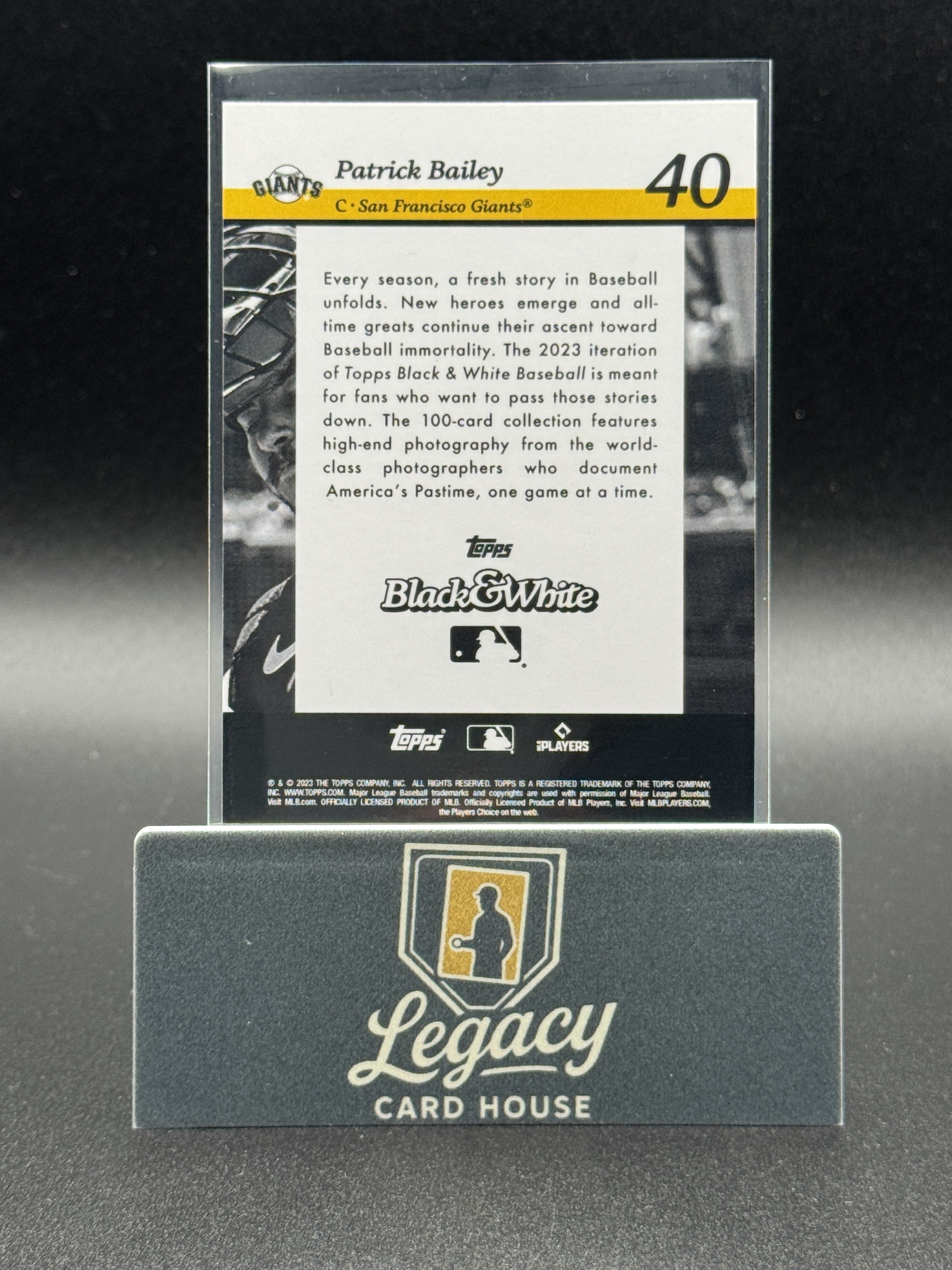 2023 Topps Black & White #40 Patrick Bailey Night Vision #/25