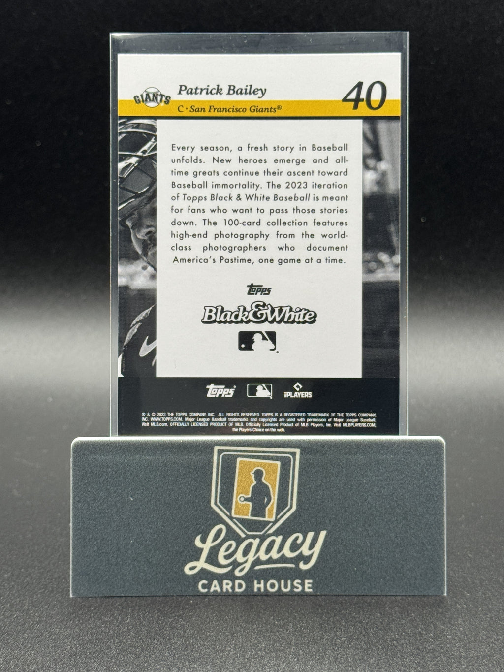 2023 Topps Black & White #40 Patrick Bailey Night Vision #/25