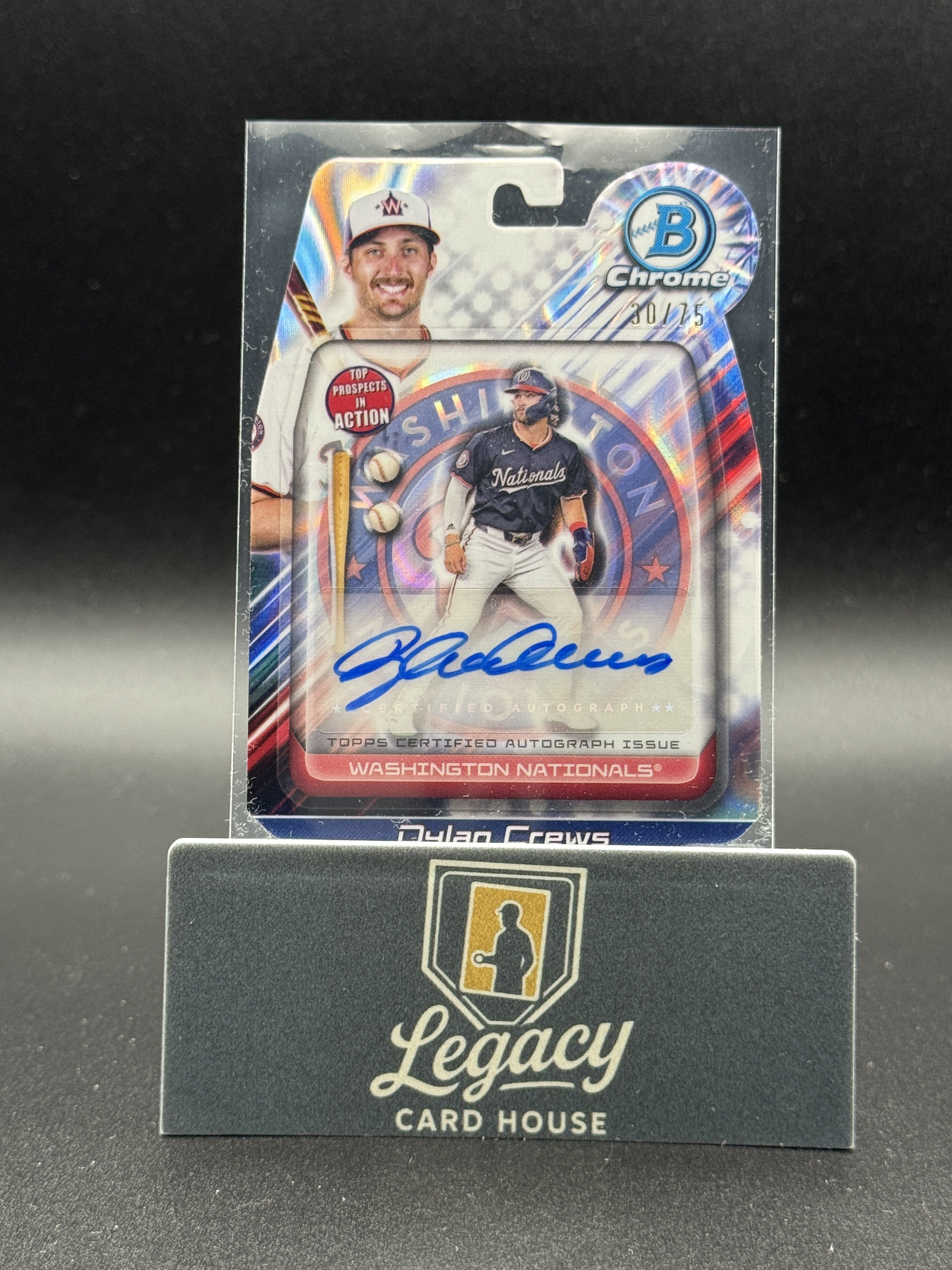 2024 Bowman Draft #BIA-DC Dylan Crews Bowman In Action Auto Lava Refractor #/75
