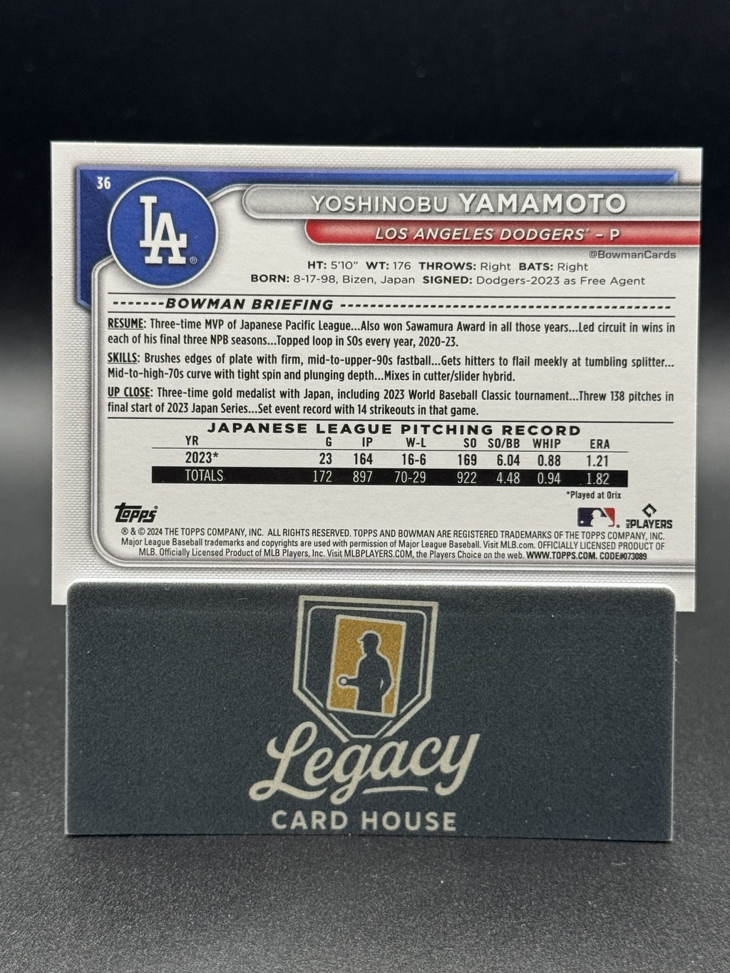 2024 Bowman #36 Yoshinobu Yamamoto Rookie