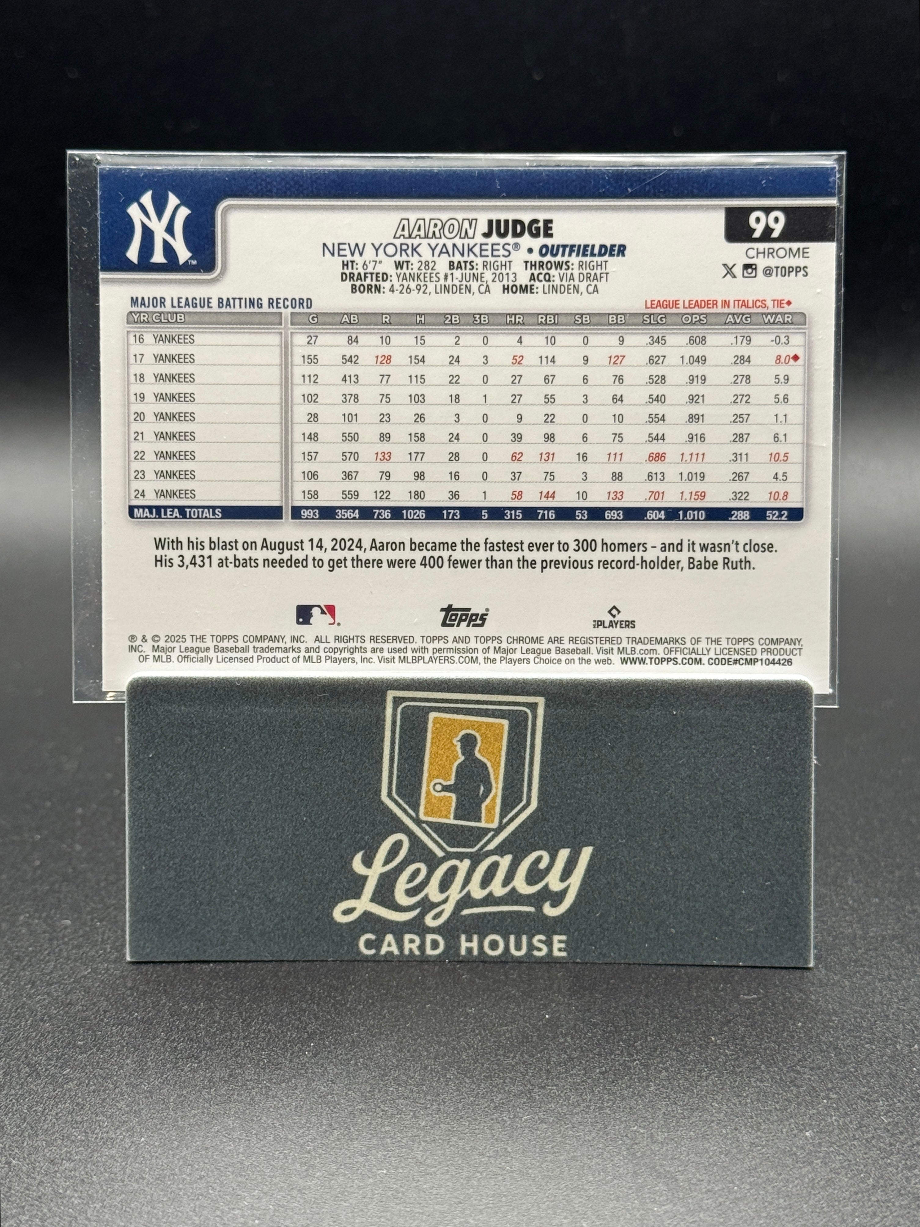 2025 Topps Chrome #99 Aaron Judge