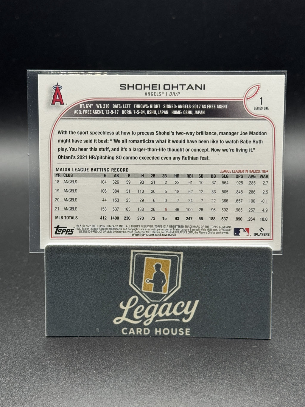 2022 Topps #1 Shohei Ohtani