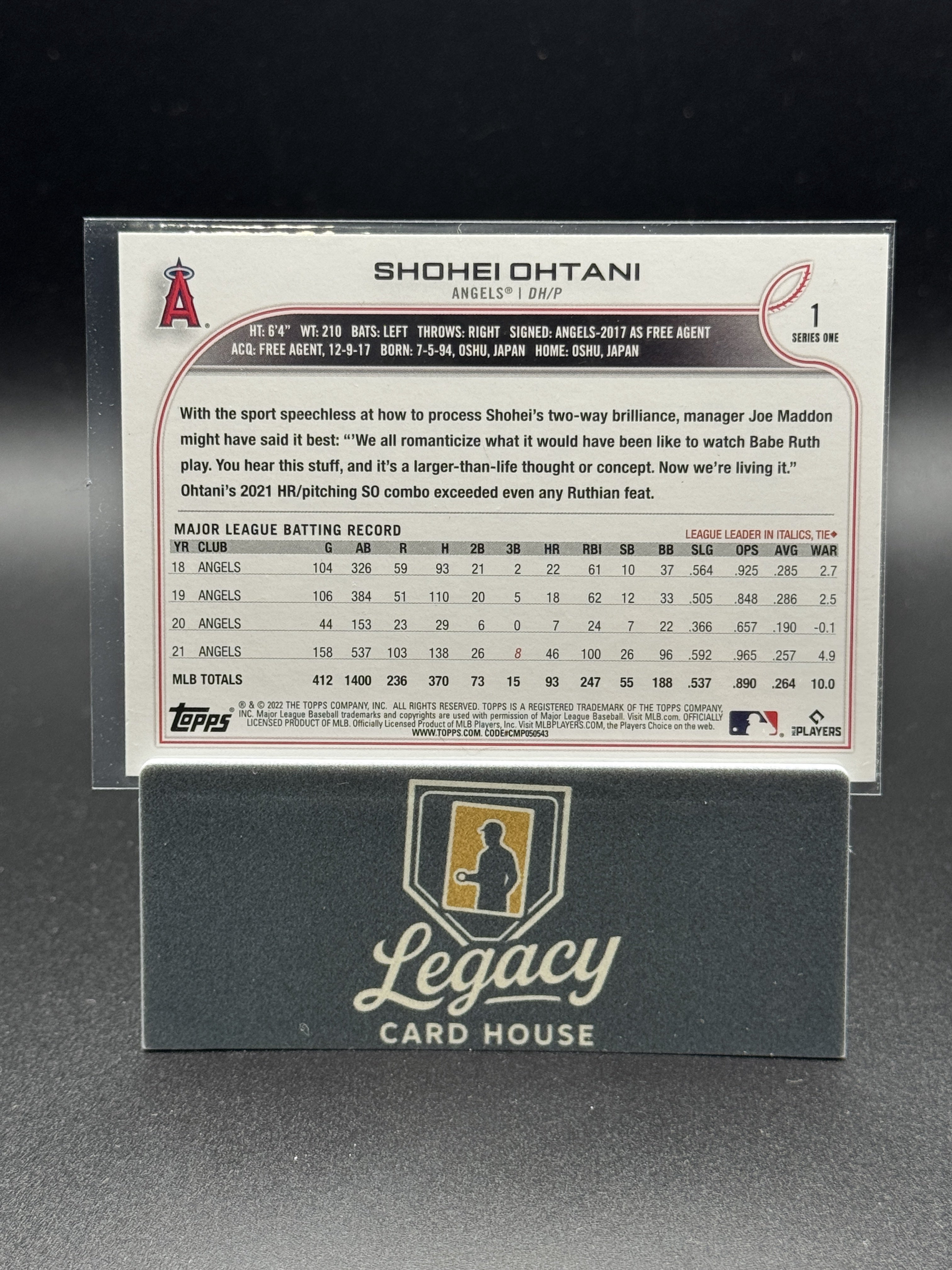 2022 Topps #1 Shohei Ohtani