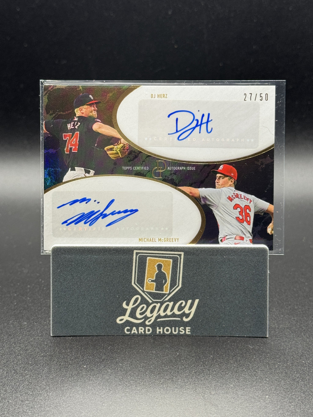 2025 Topps Dynamic Duals #28E DJ Herz / Michael McGreevy Dual Auto Black #/50