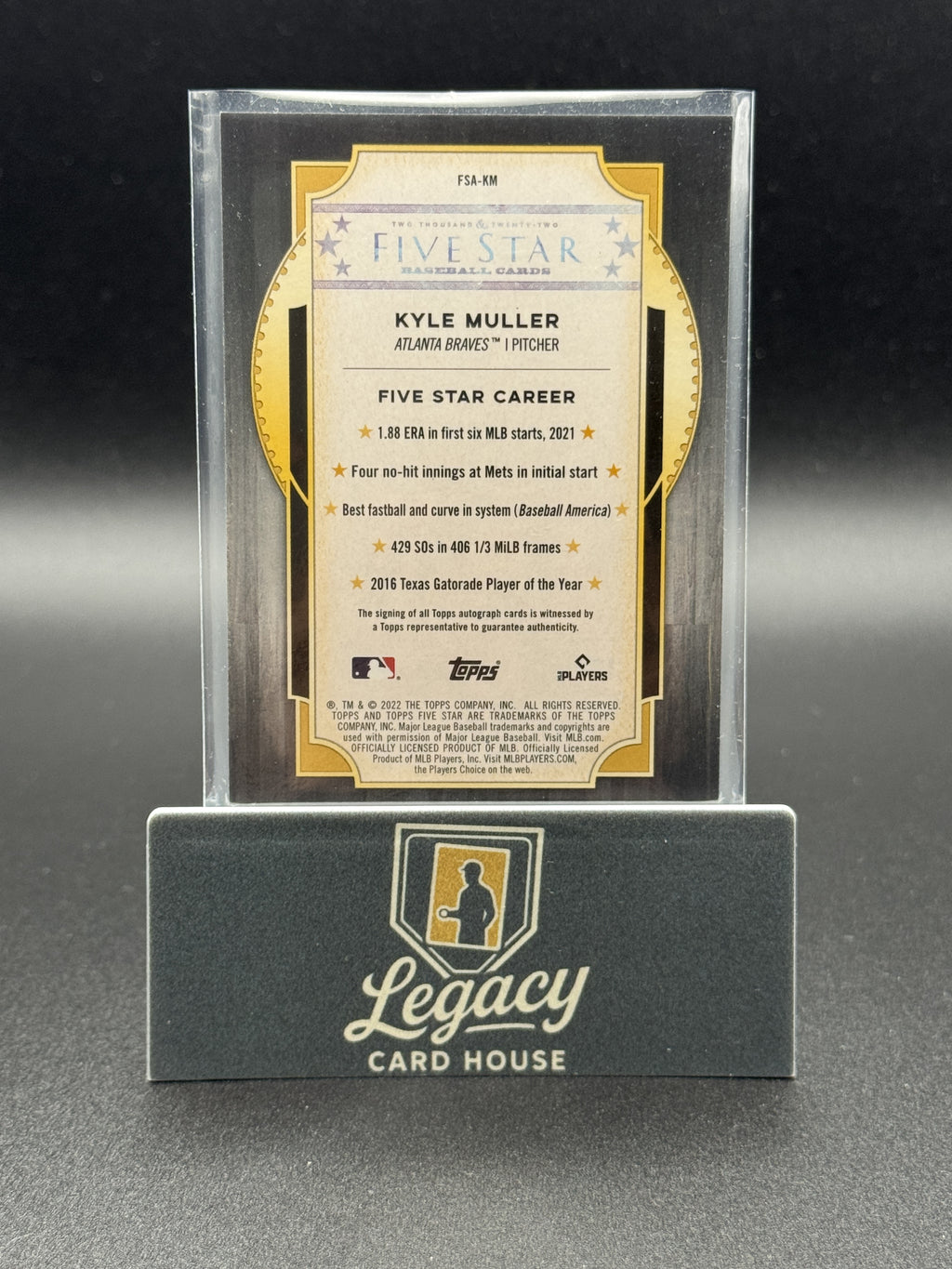 2022 Topps Five Star #FSA-KM Kyle Muller Green #/15