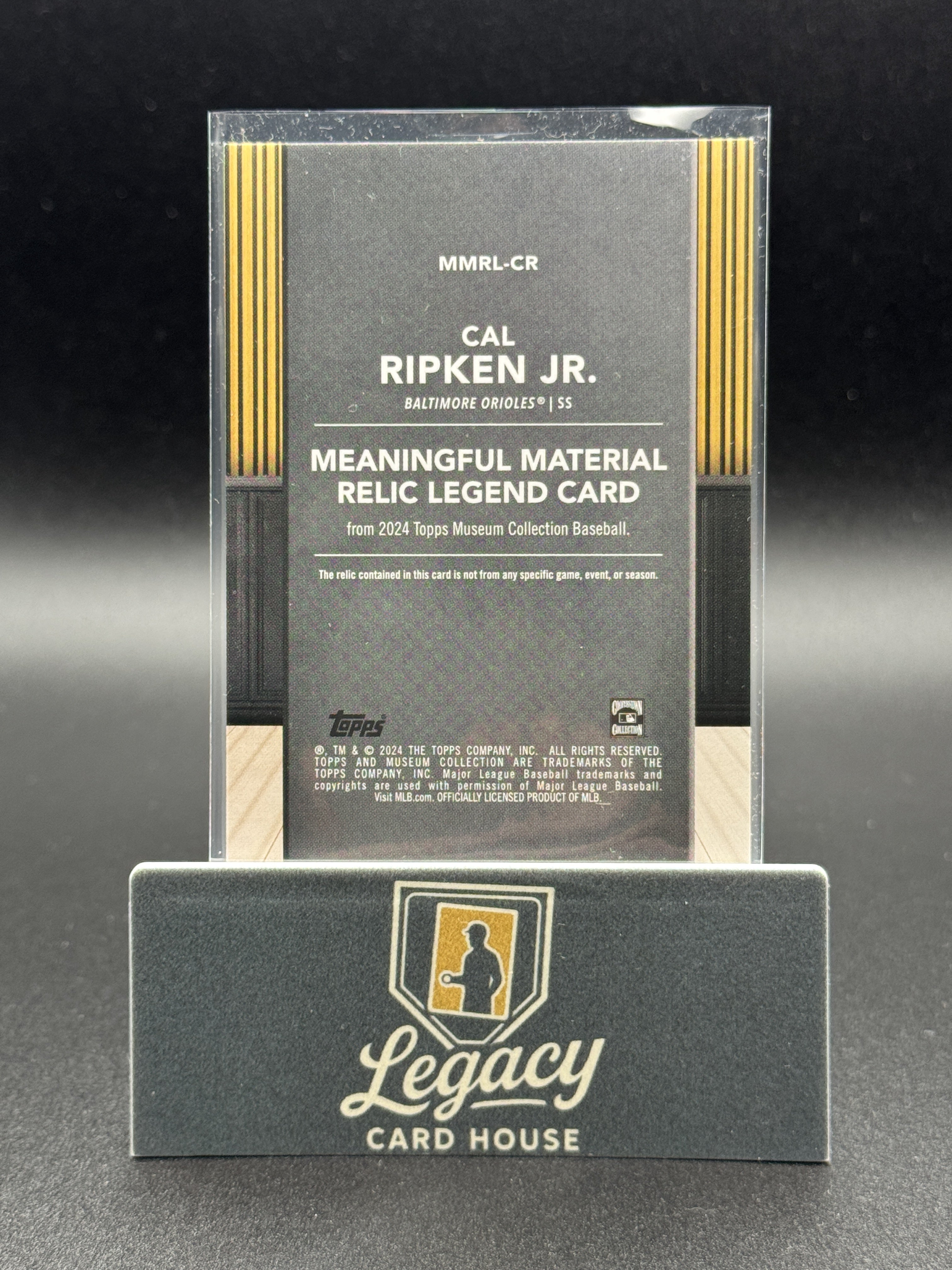2024 Topps Museum Collection Cal Ripken Jr. Meaningful Materials Relics #/99