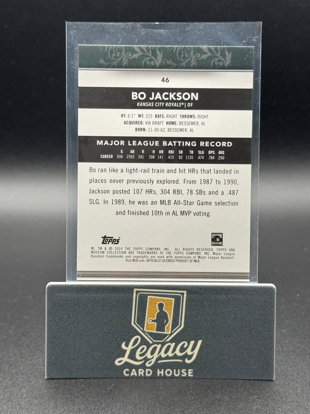 2024 Topps Museum Collection #46 Bo Jackson Gold #/199