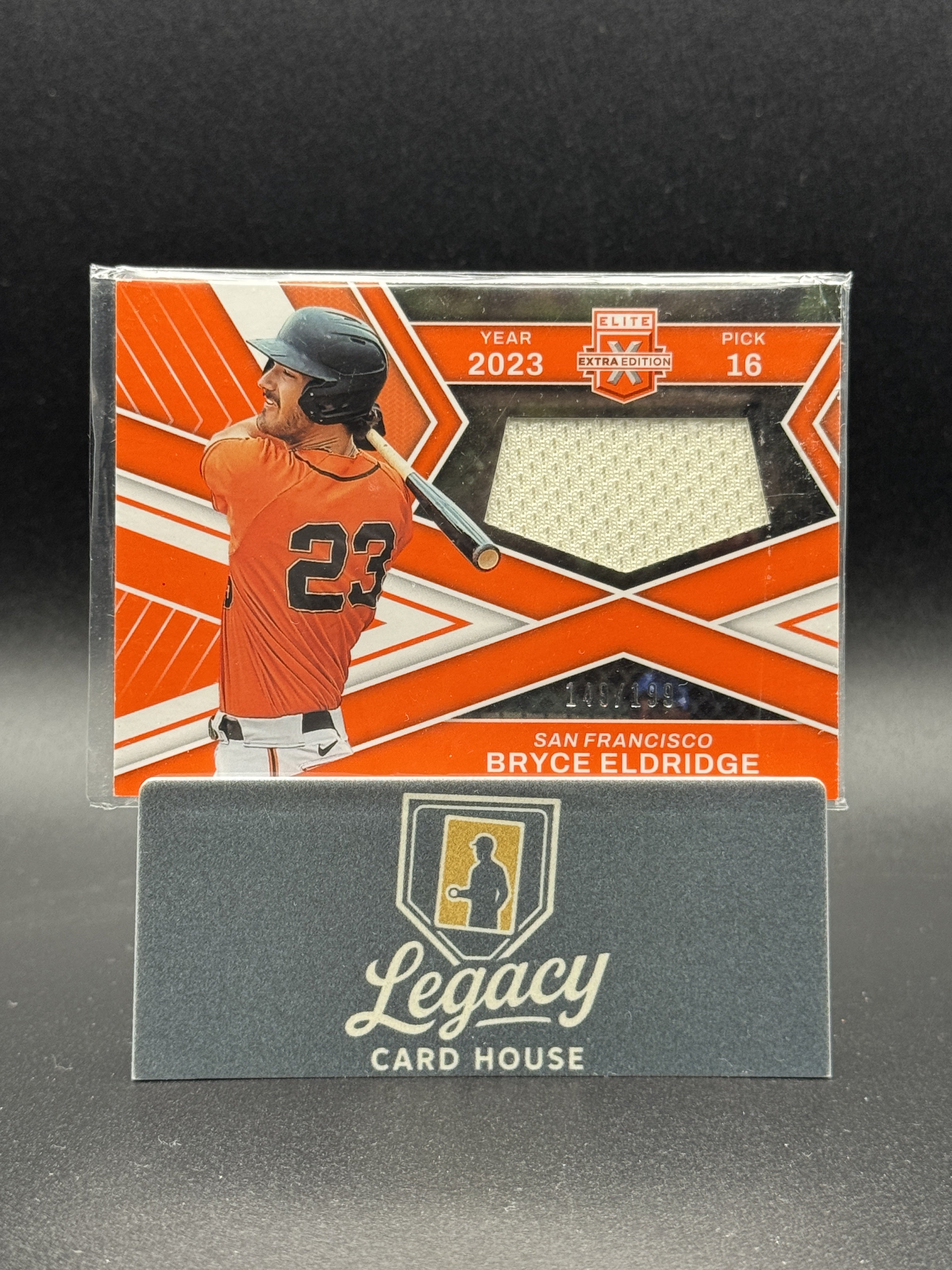 2023 Panini Elite Extra Edition Bryce Eldridge First Round Material Orange #/199