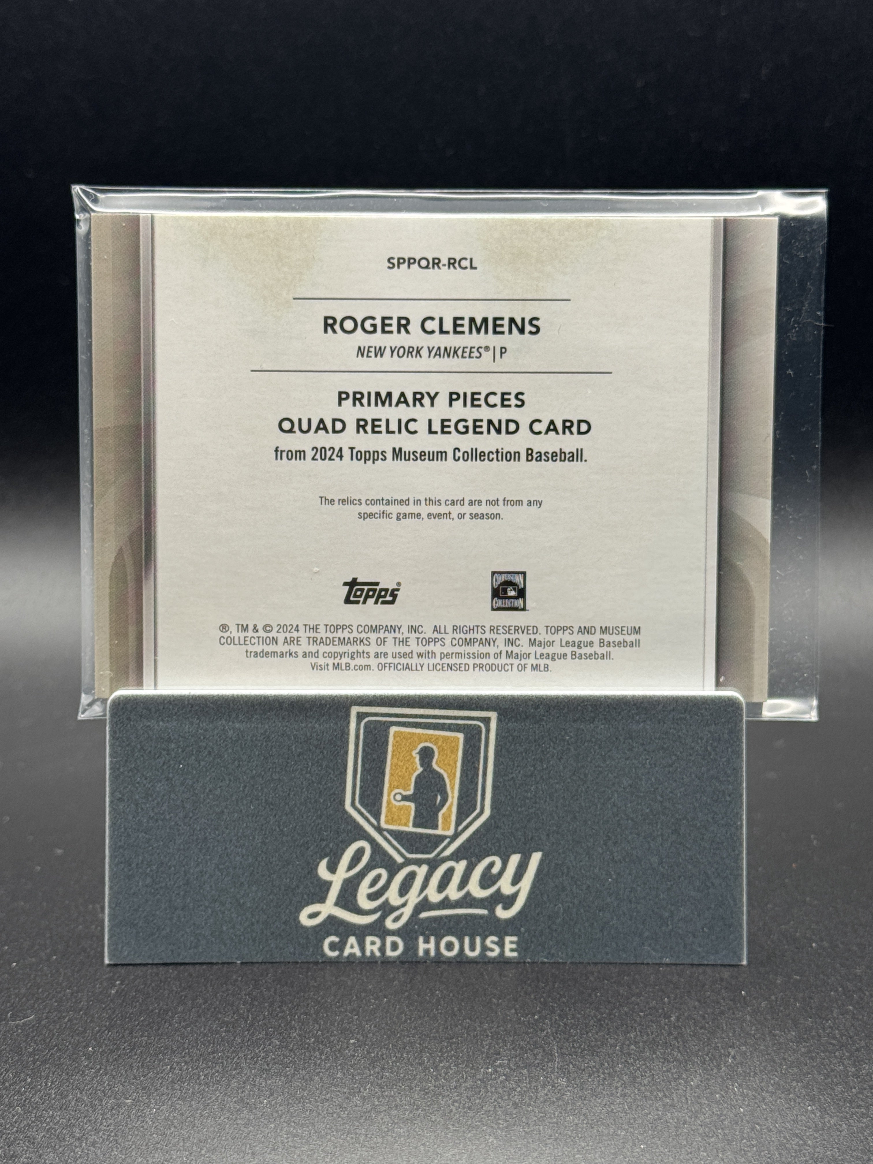 2024 Topps Museum Collection Roger Clemens Prim. Pieces Quad Relics Legends /25