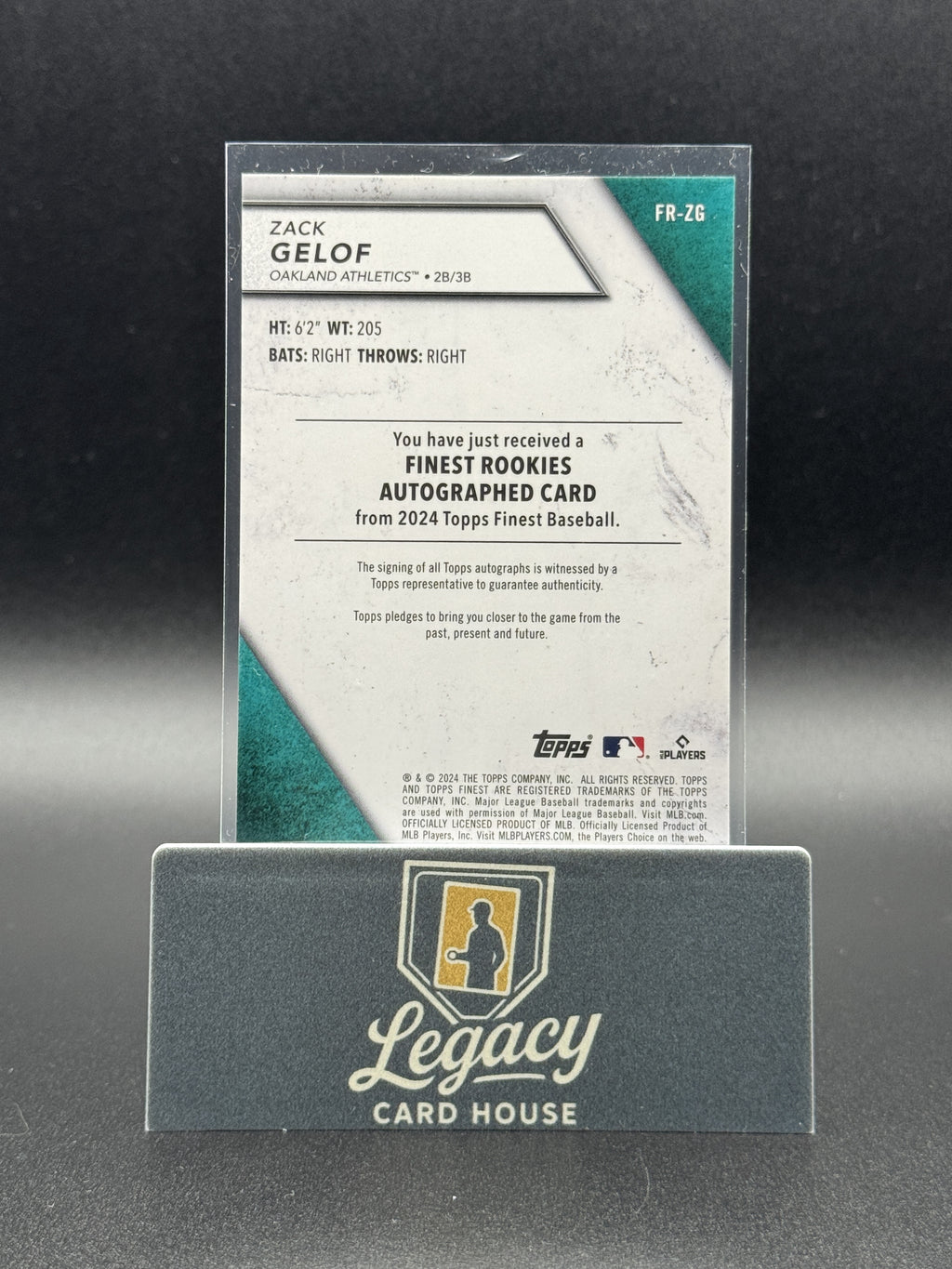 2024 Finest #FR-ZG Zack Gelof Finest Rookies Design Variations Autographs