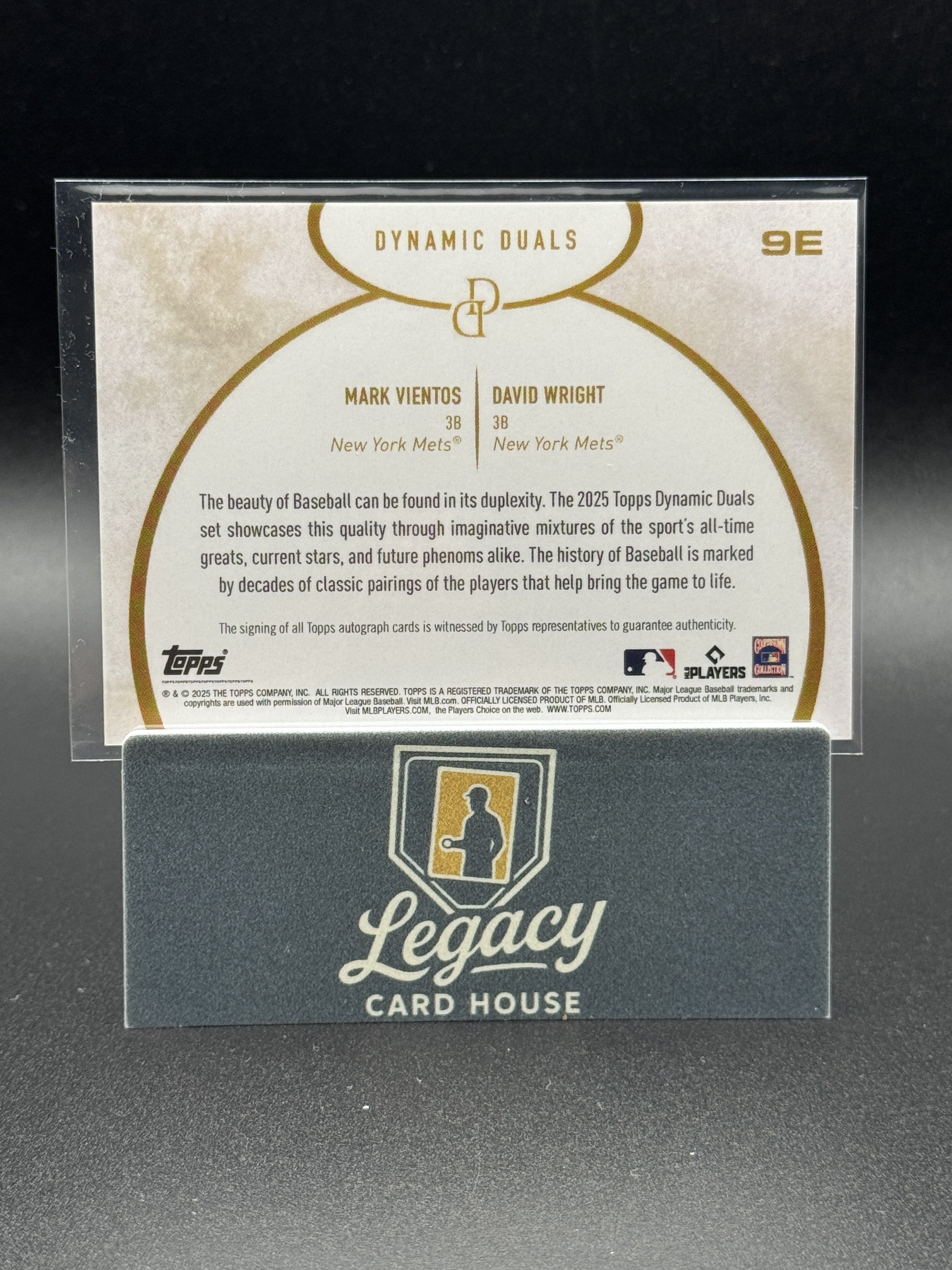2025 Topps Dynamic Duals Auto David Wright & Mark Vientos New York Mets /50