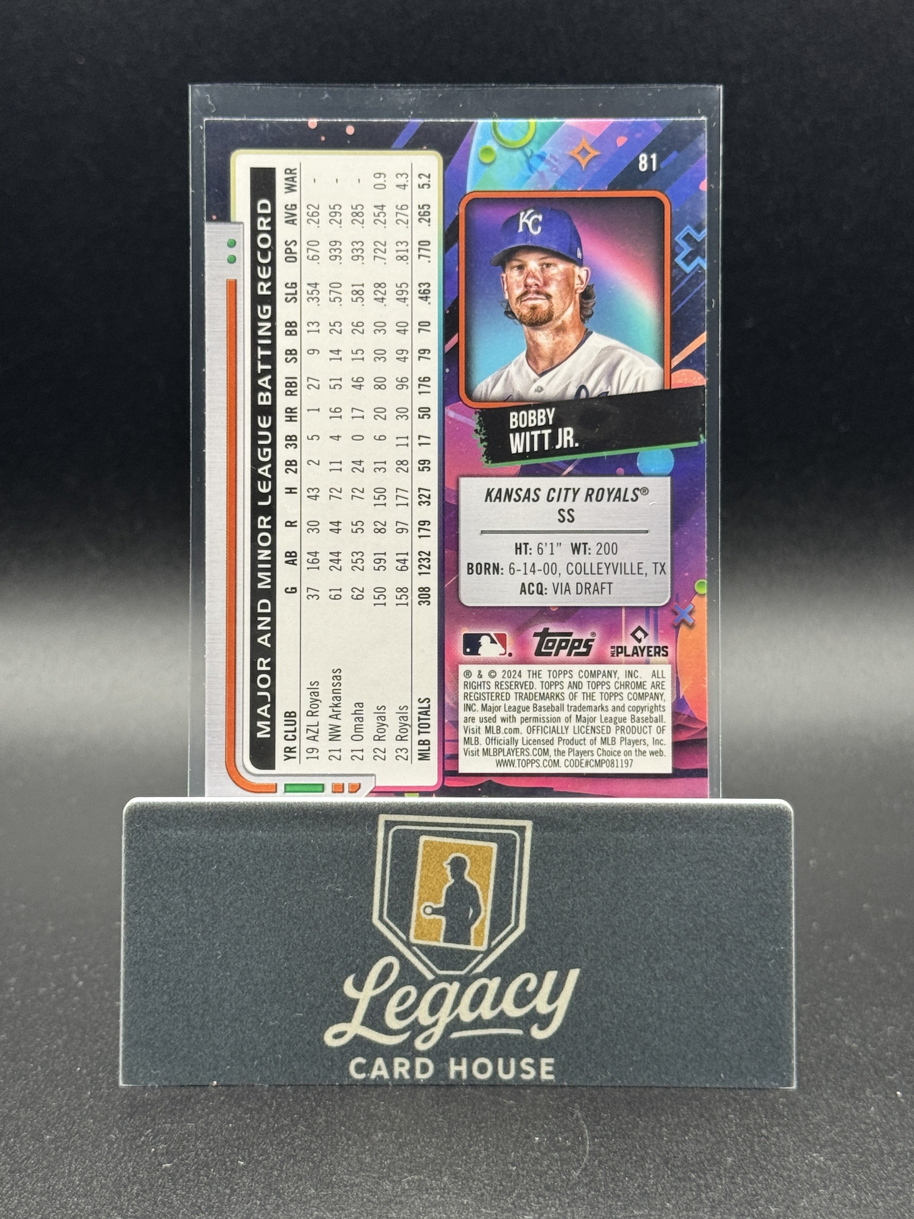 2024 Topps Chrome Cosmic #81 Bobby Witt Jr.