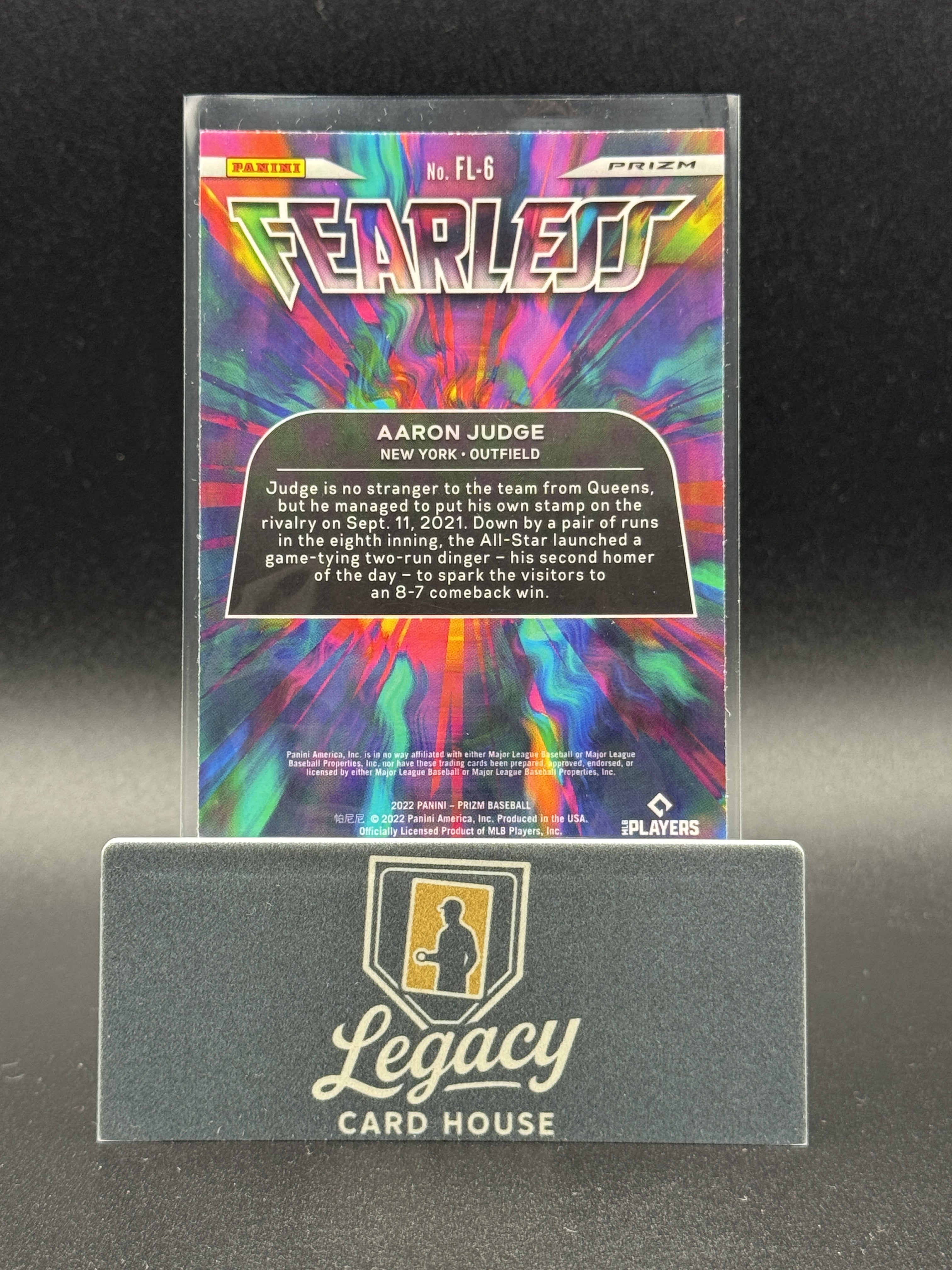 2022 Panini Prizm #FL-6 Aaron Judge Fearless Red/White/Blue Prizm