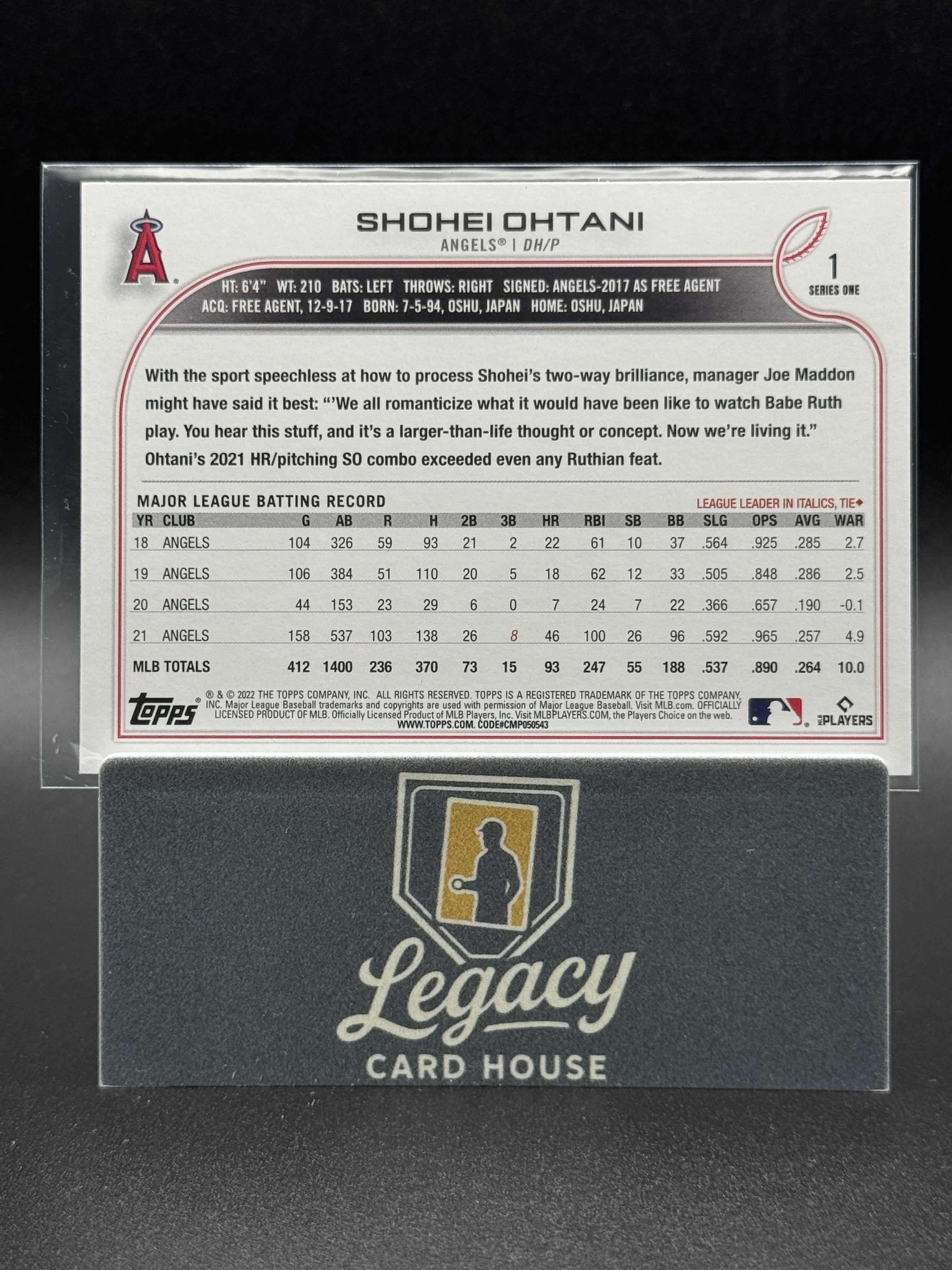 2022 Topps #1 Shohei Ohtani