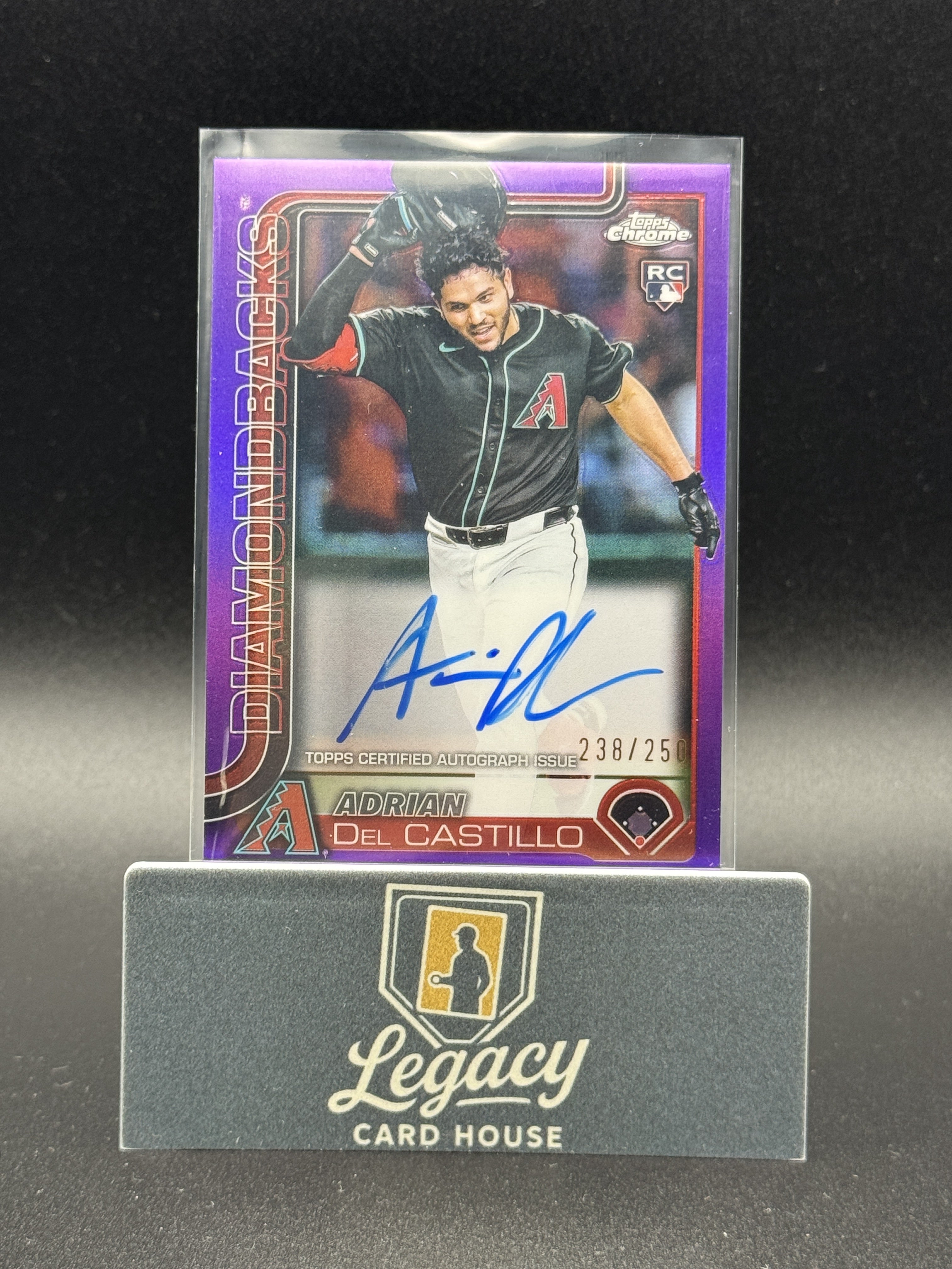 2025 Topps Chrome Adrian Del Castillo Rookie Autos Purple Refractors #/250