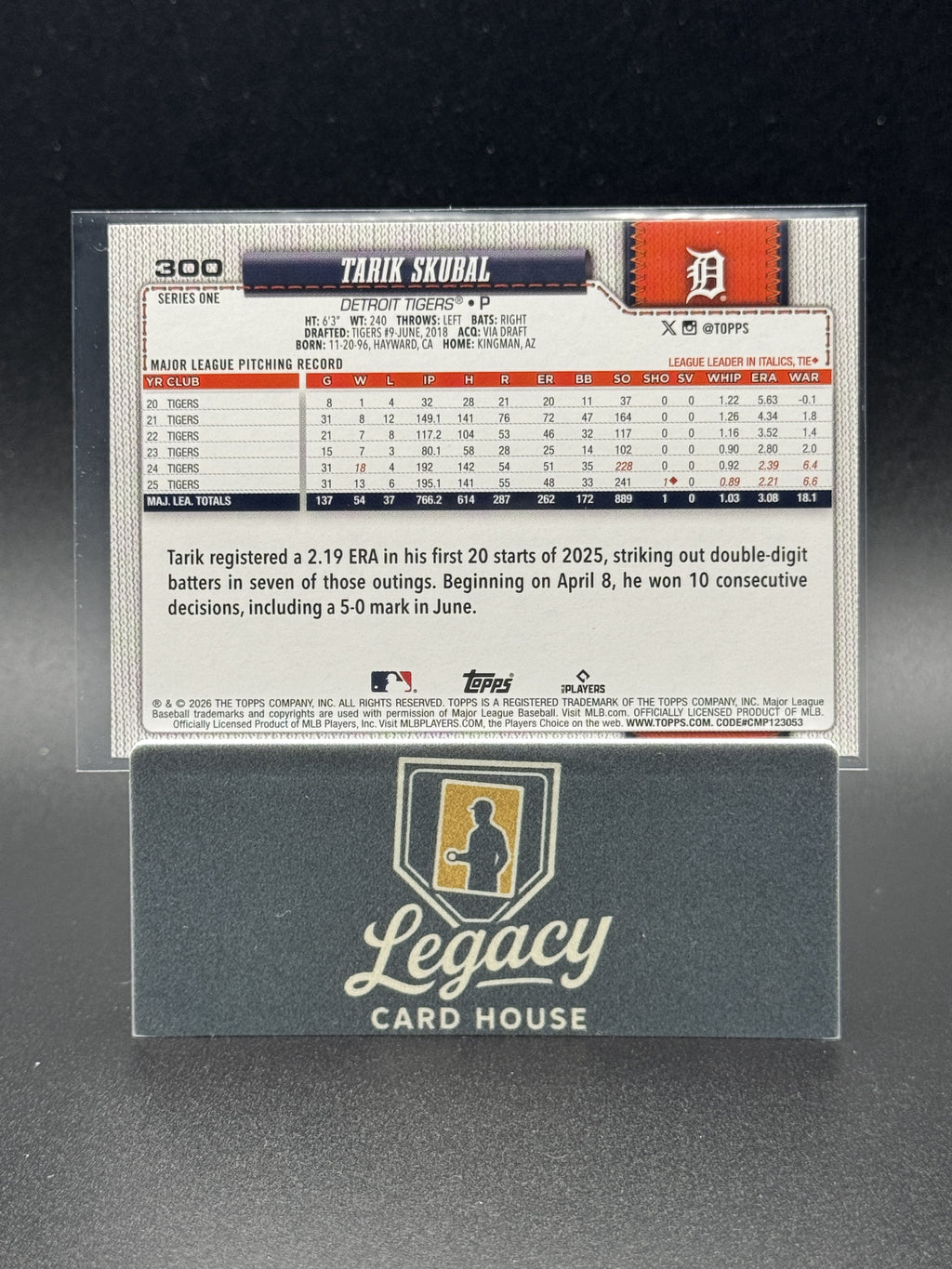 2026 Topps #300 Tarik Skubal Sandglitter