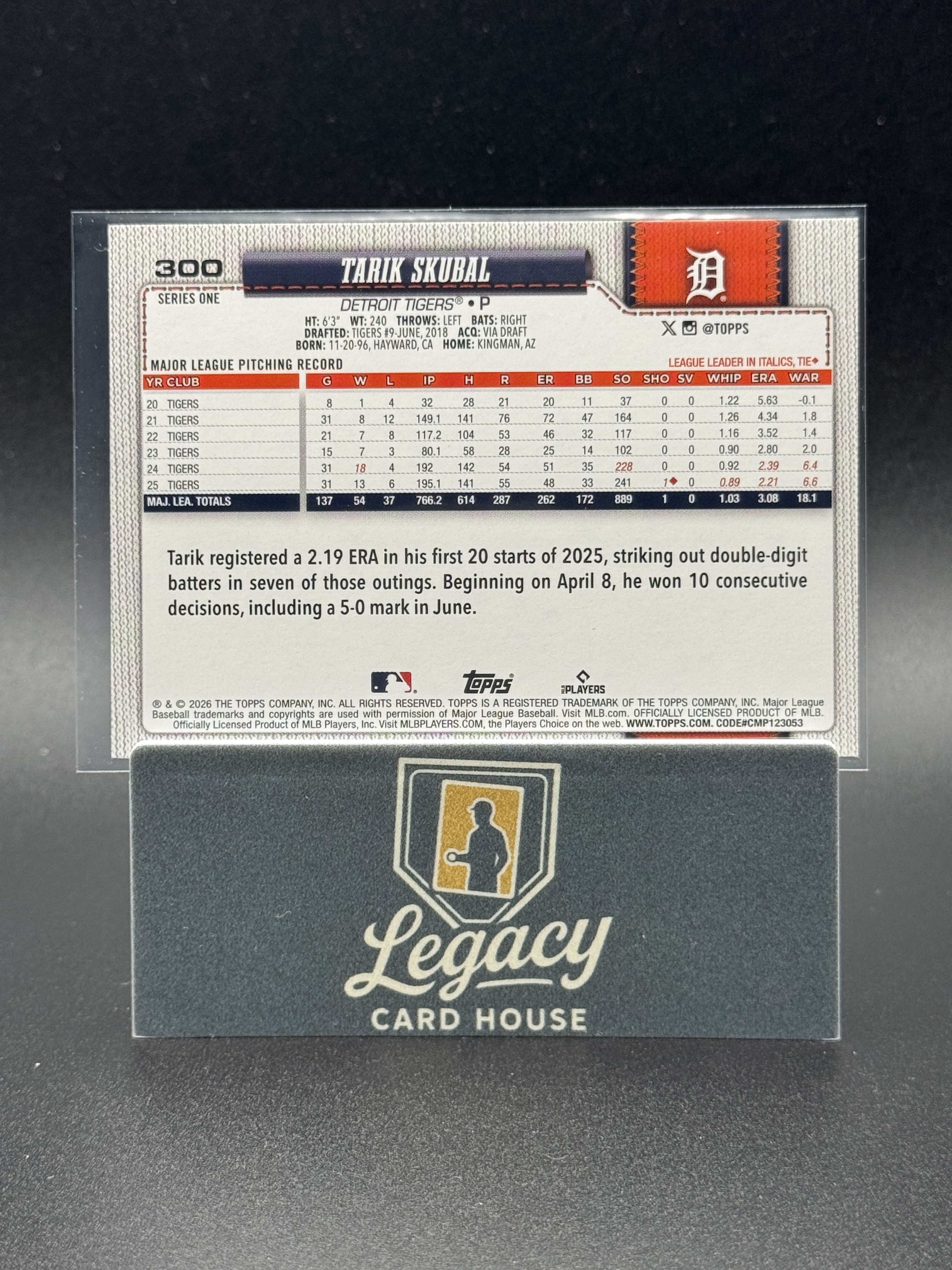 2026 Topps #300 Tarik Skubal Sandglitter
