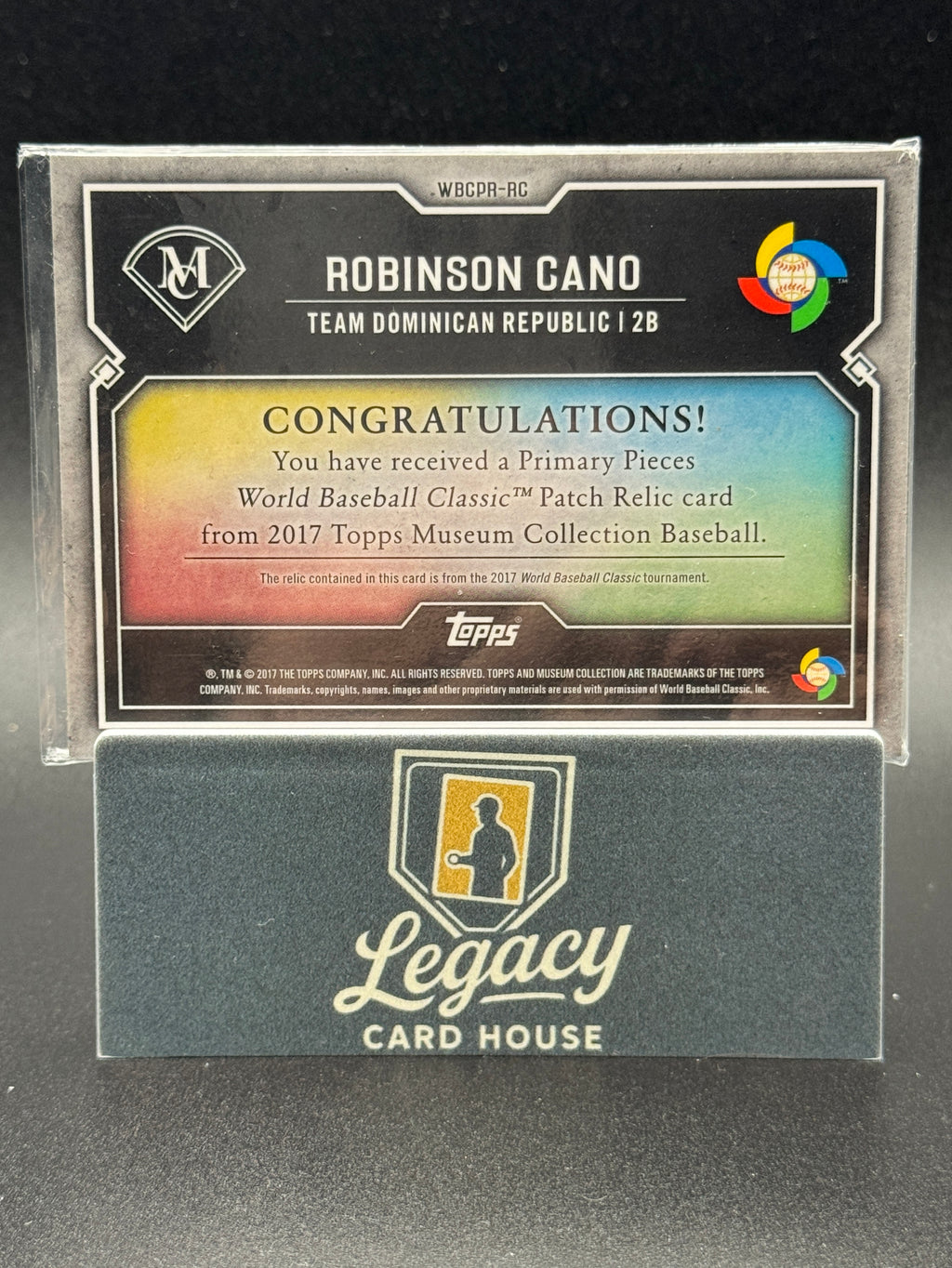 2017 Topps Museum Collection Robinson Cano Primary Pieces WBC Patch Copper #/45