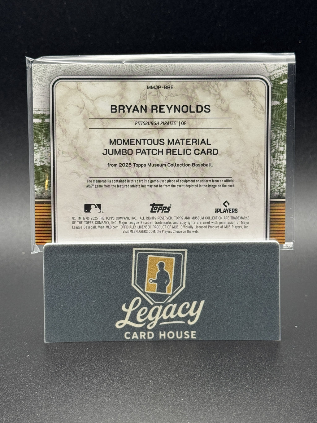 2025 Topps Museum Collection Bryan Reynolds MM Jumbo Patch Relics Gold #/10