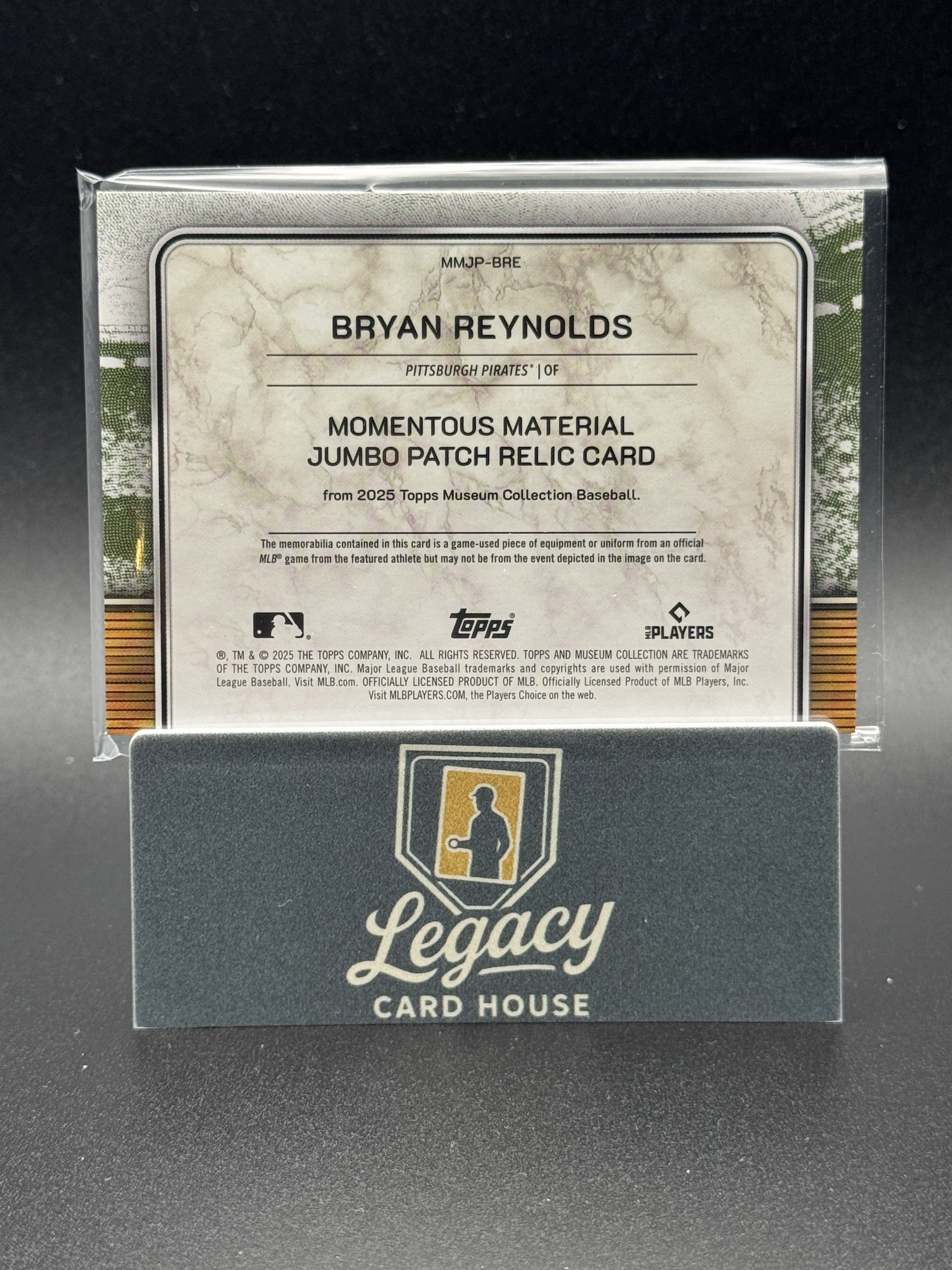 2025 Topps Museum Collection Bryan Reynolds MM Jumbo Patch Relics Gold #/10