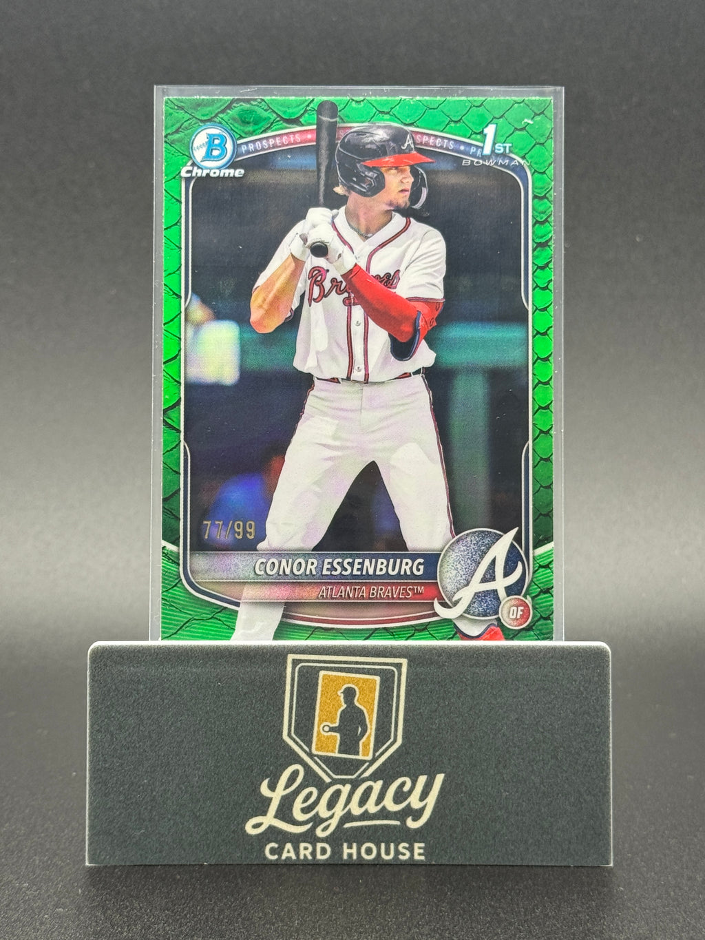 2025 Bowman Draft #BDC-124 Conor Essenburg Chrome Green Reptilian Refractor #/99