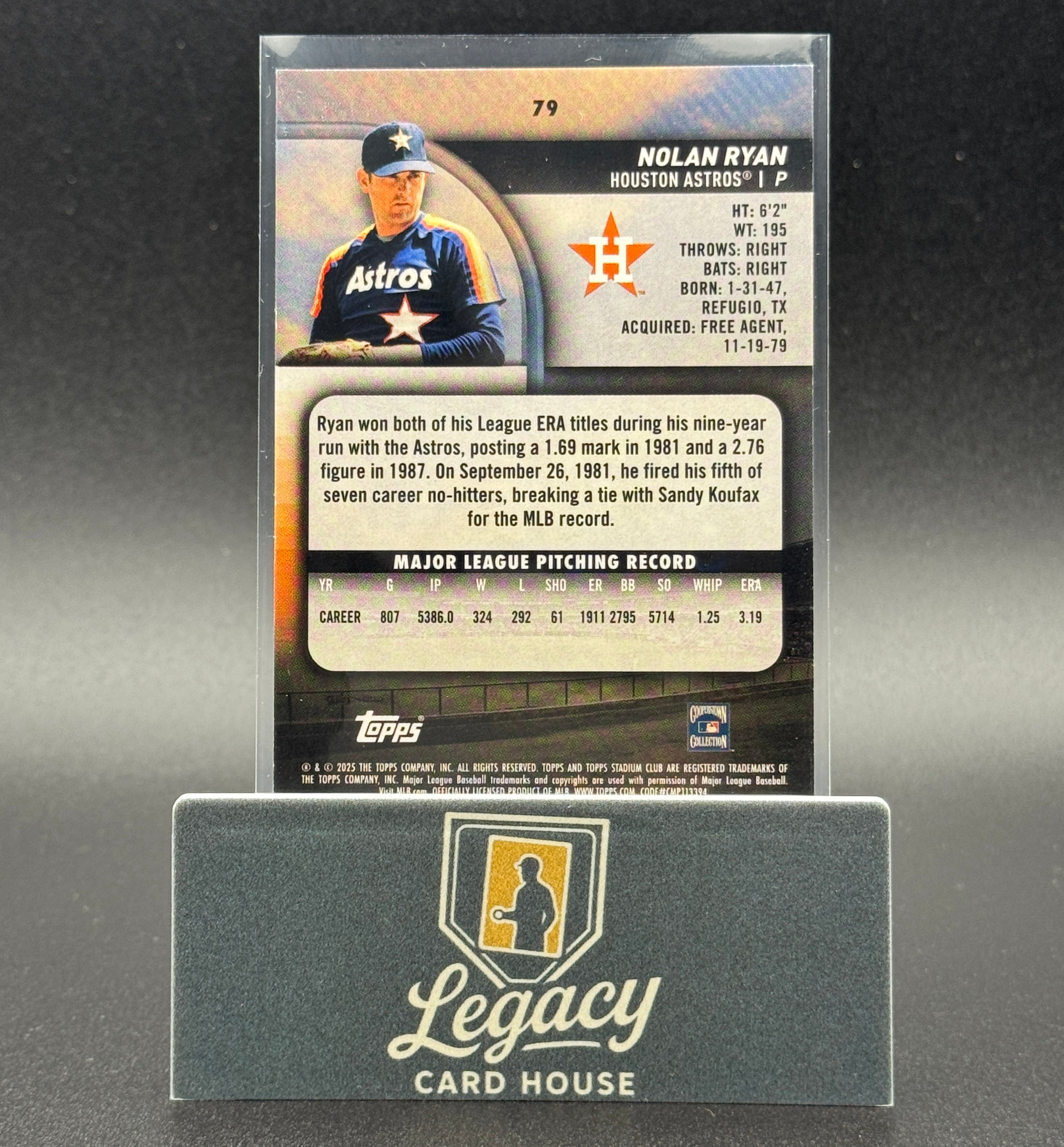 2025 Stadium Club #79 Nolan Ryan Bronze Foil