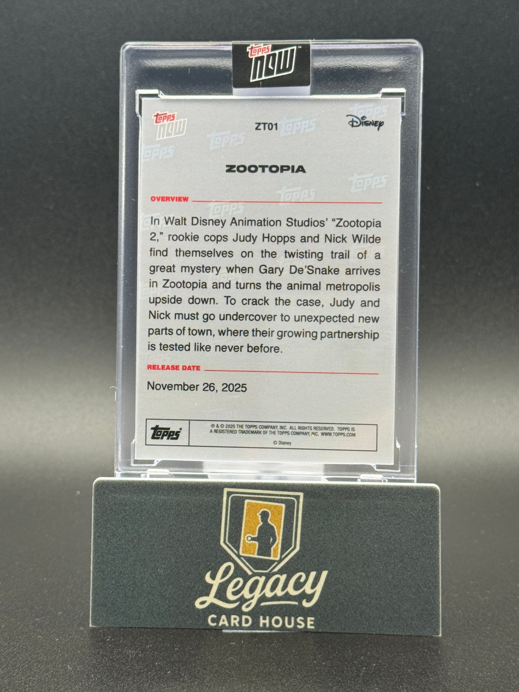 2025 Topps Now Disney #ZT01 Zootopia